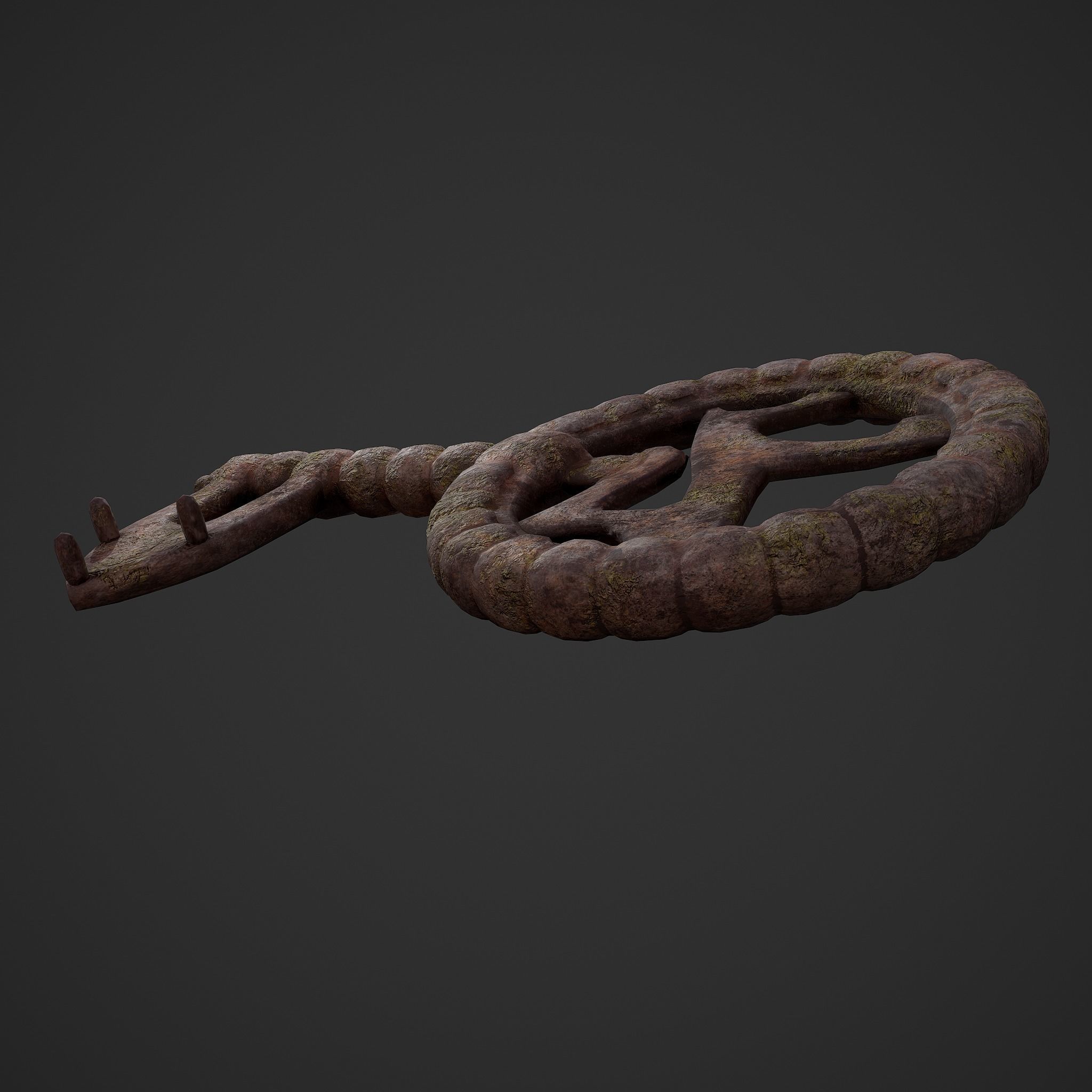 Ancient Medieval Key 3D model_2