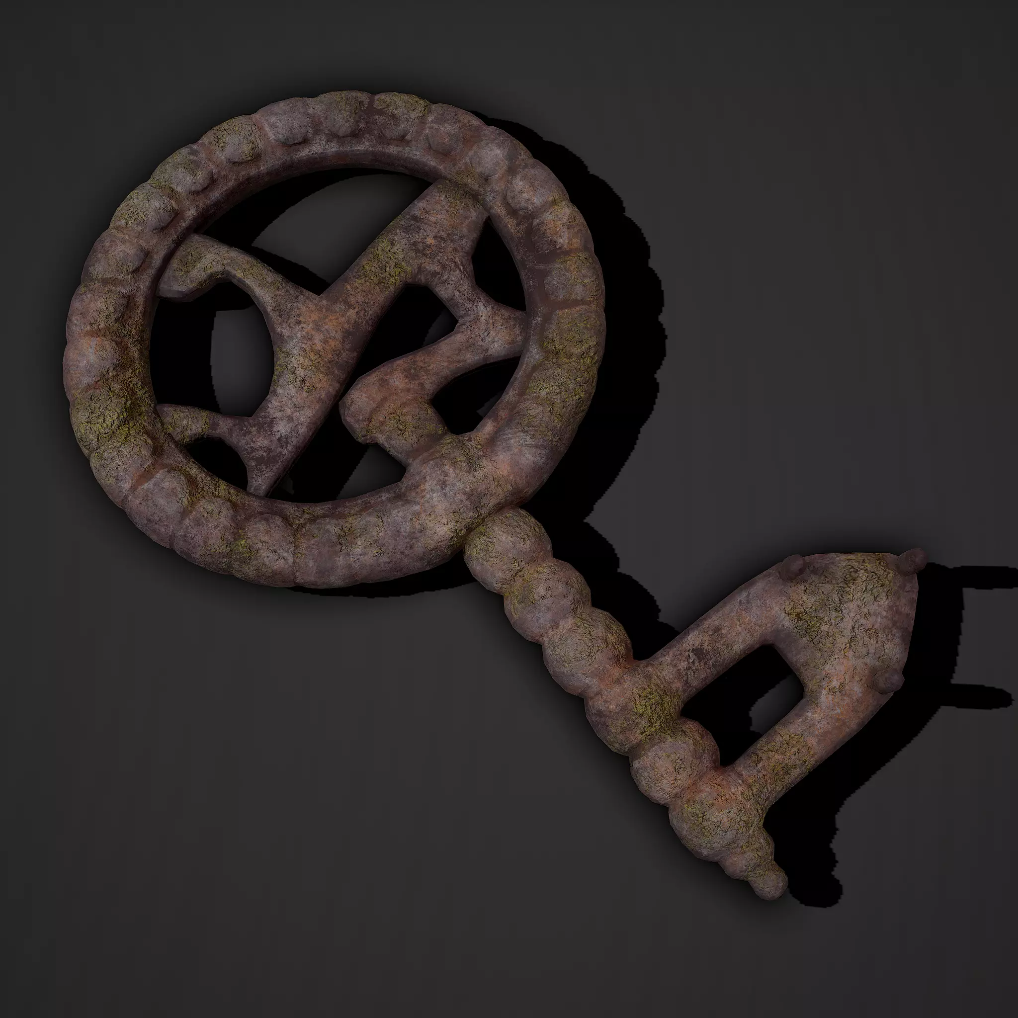 Ancient Medieval Key 3D model_0