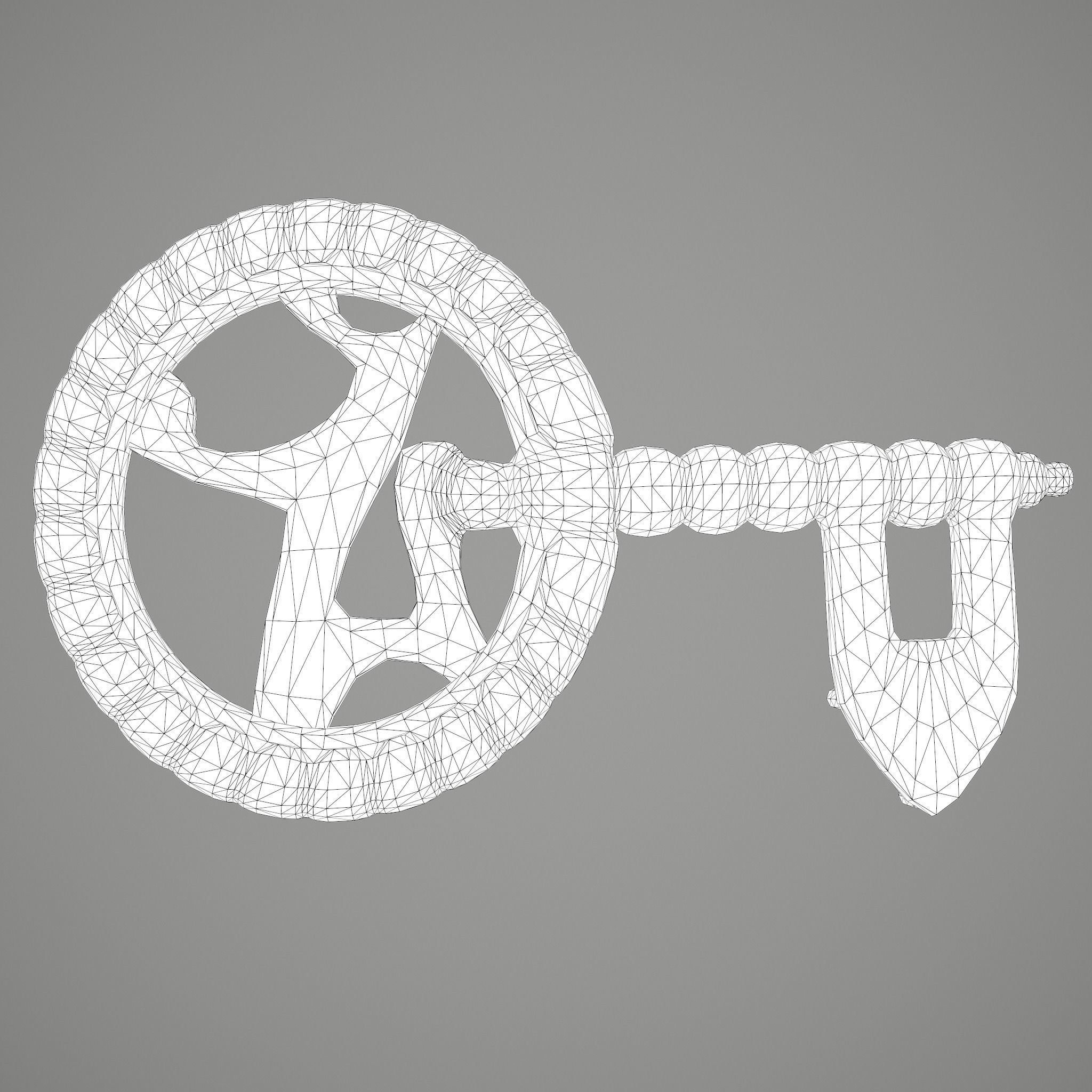 Ancient Medieval Key 3D model_27