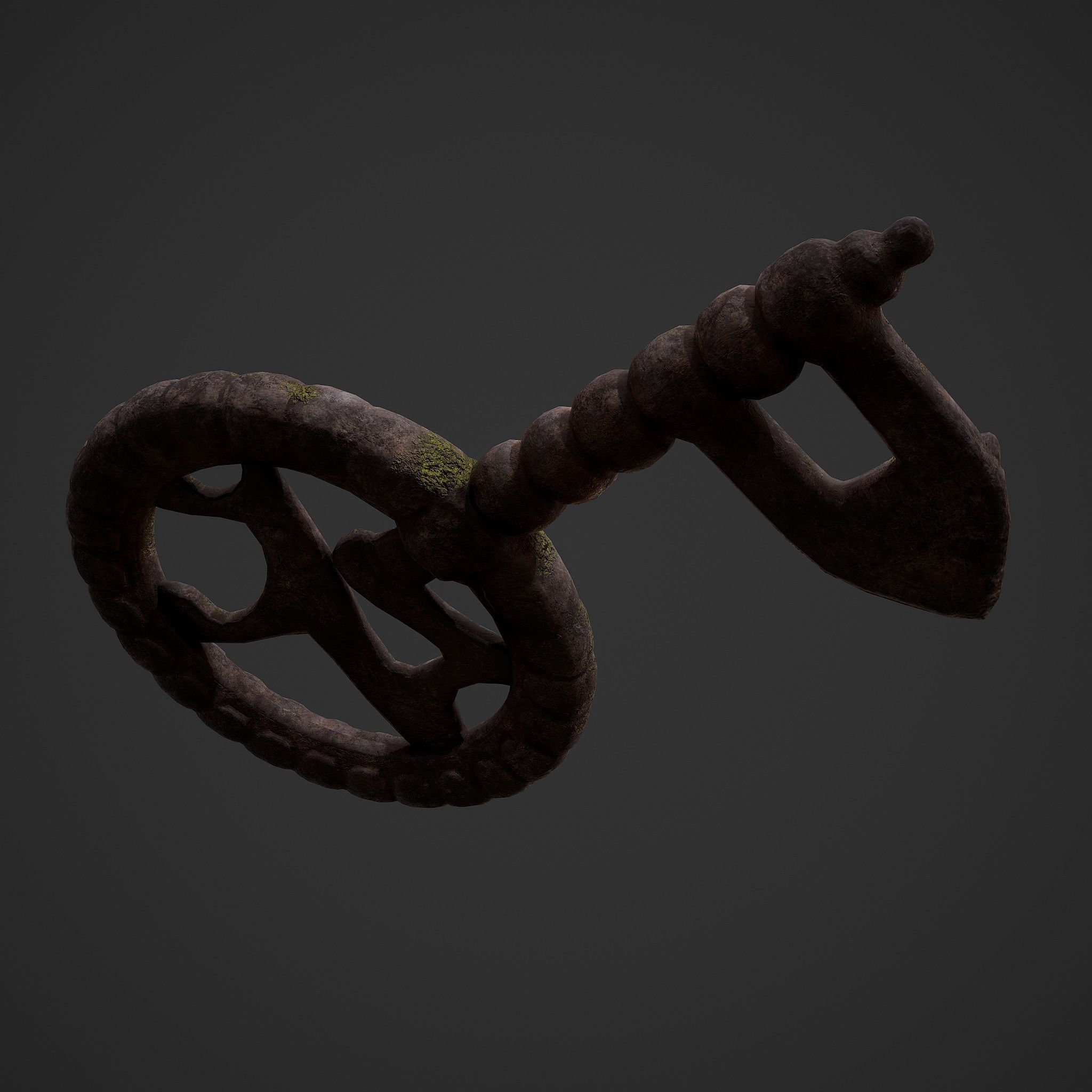 Ancient Medieval Key 3D model_17