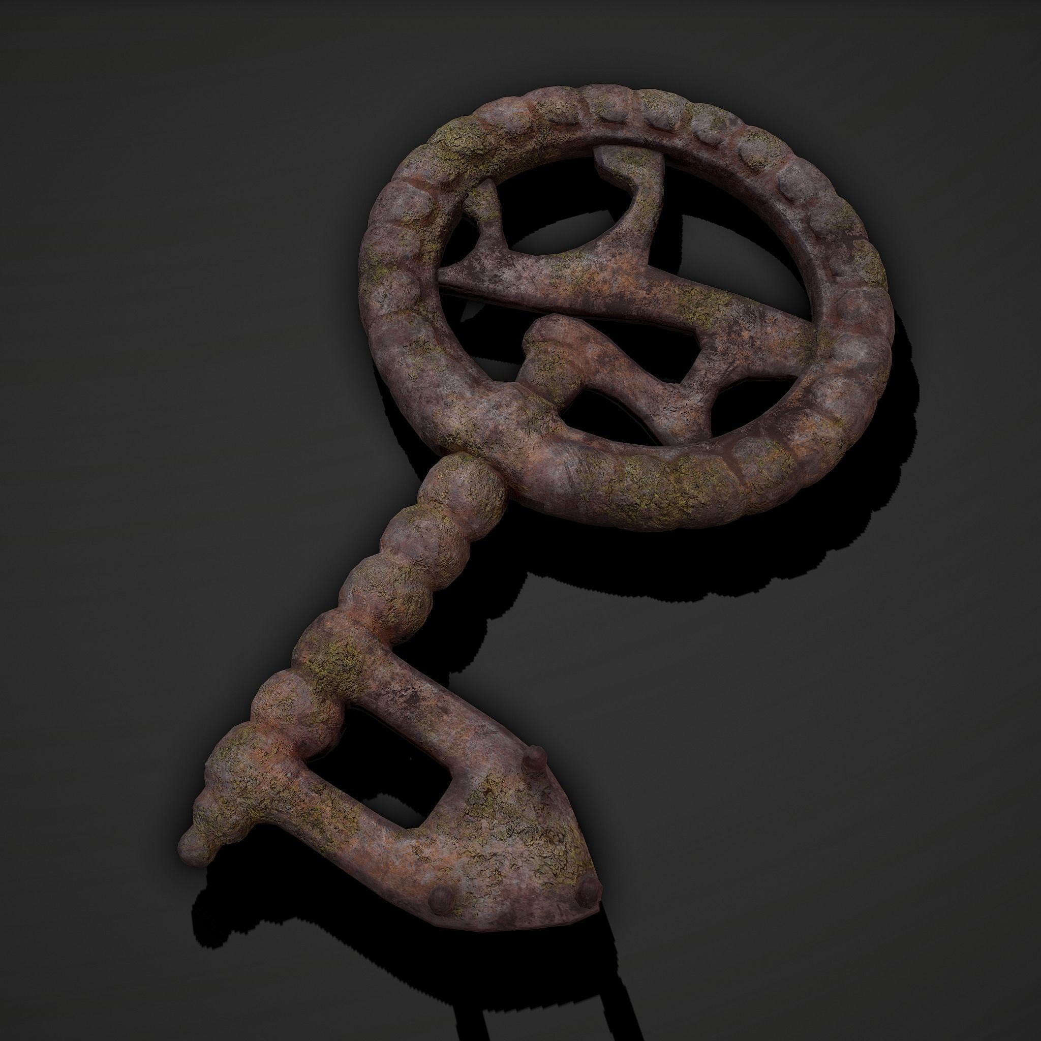 Ancient Medieval Key 3D model_3