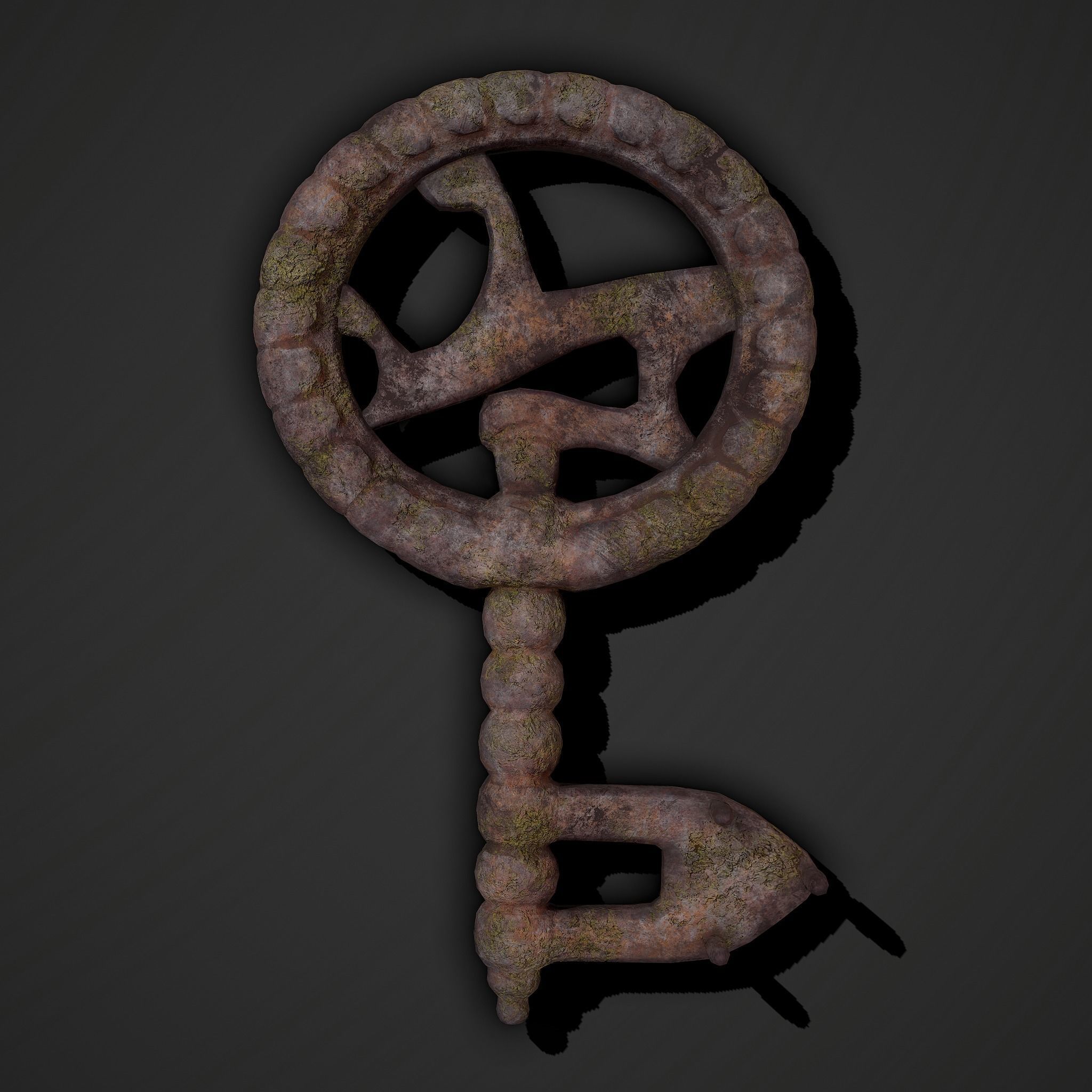 Ancient Medieval Key 3D model_4