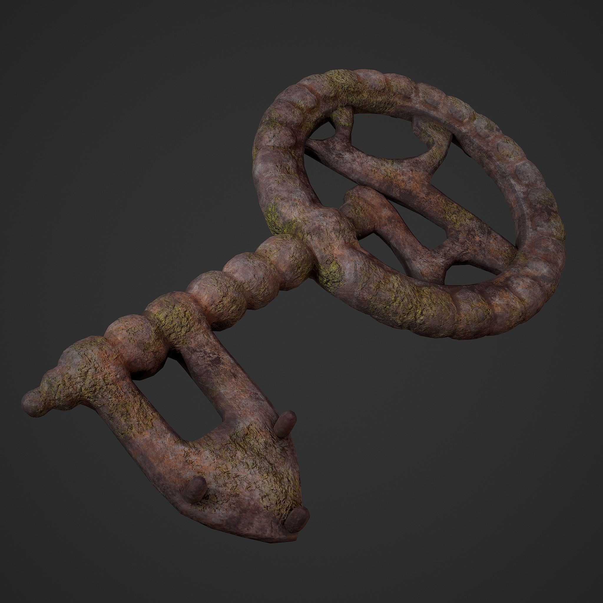 Ancient Medieval Key 3D model_15