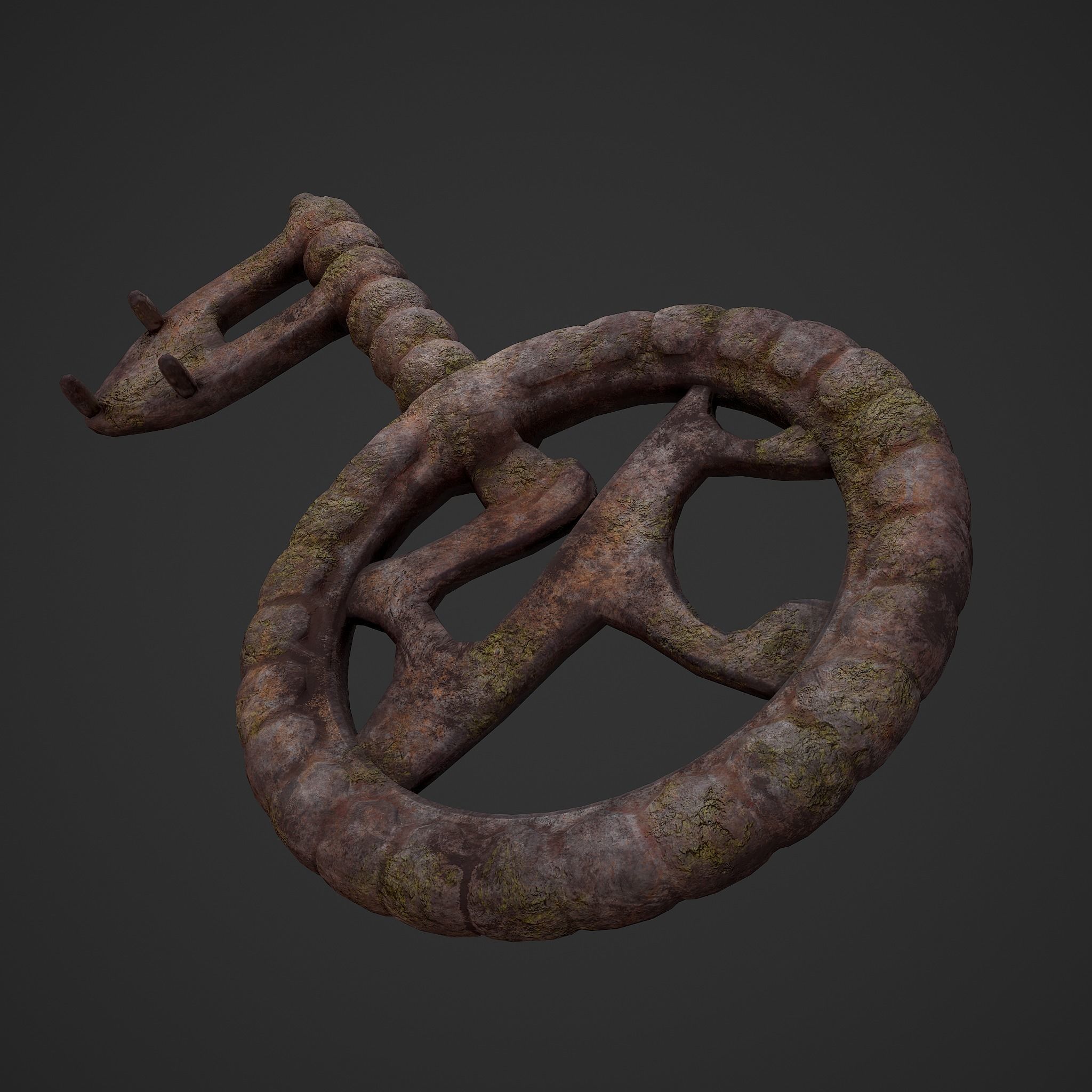 Ancient Medieval Key 3D model_22