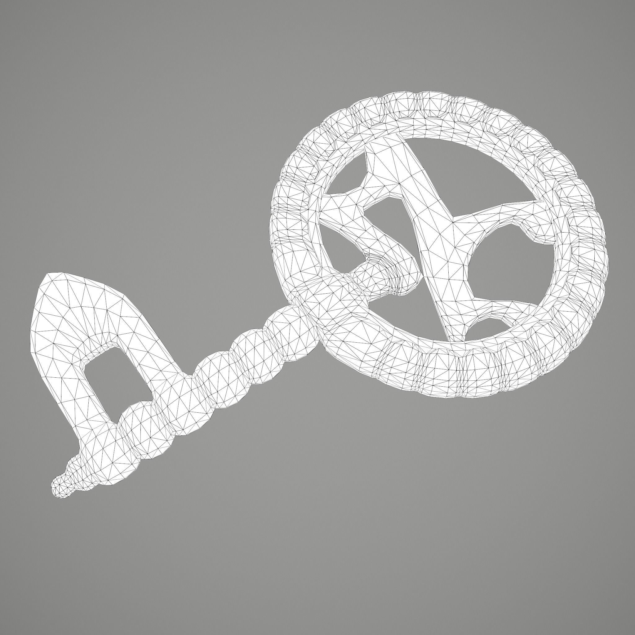 Ancient Medieval Key 3D model_39