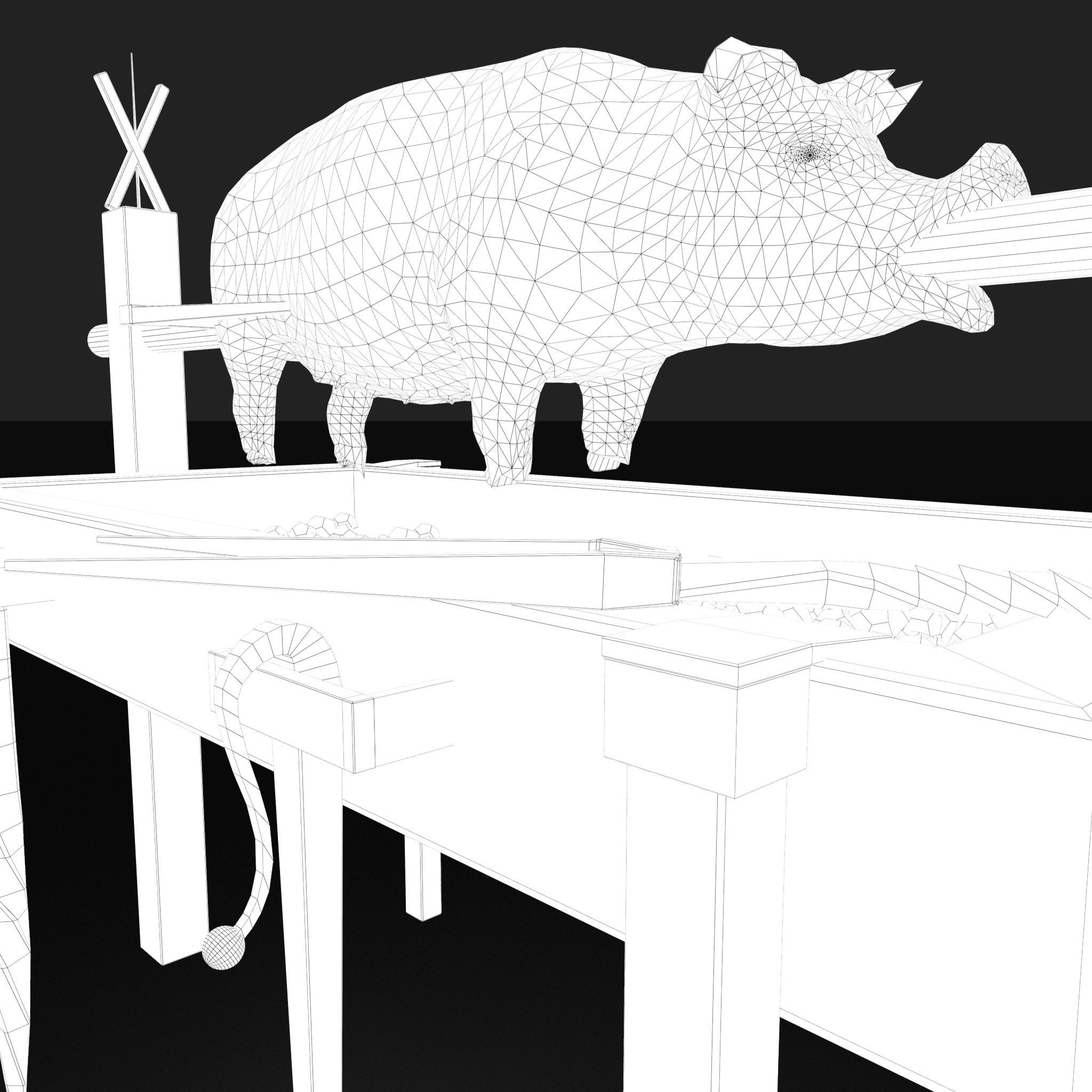 Fire Pit and Pig Roast  Low-poly 3D model_26