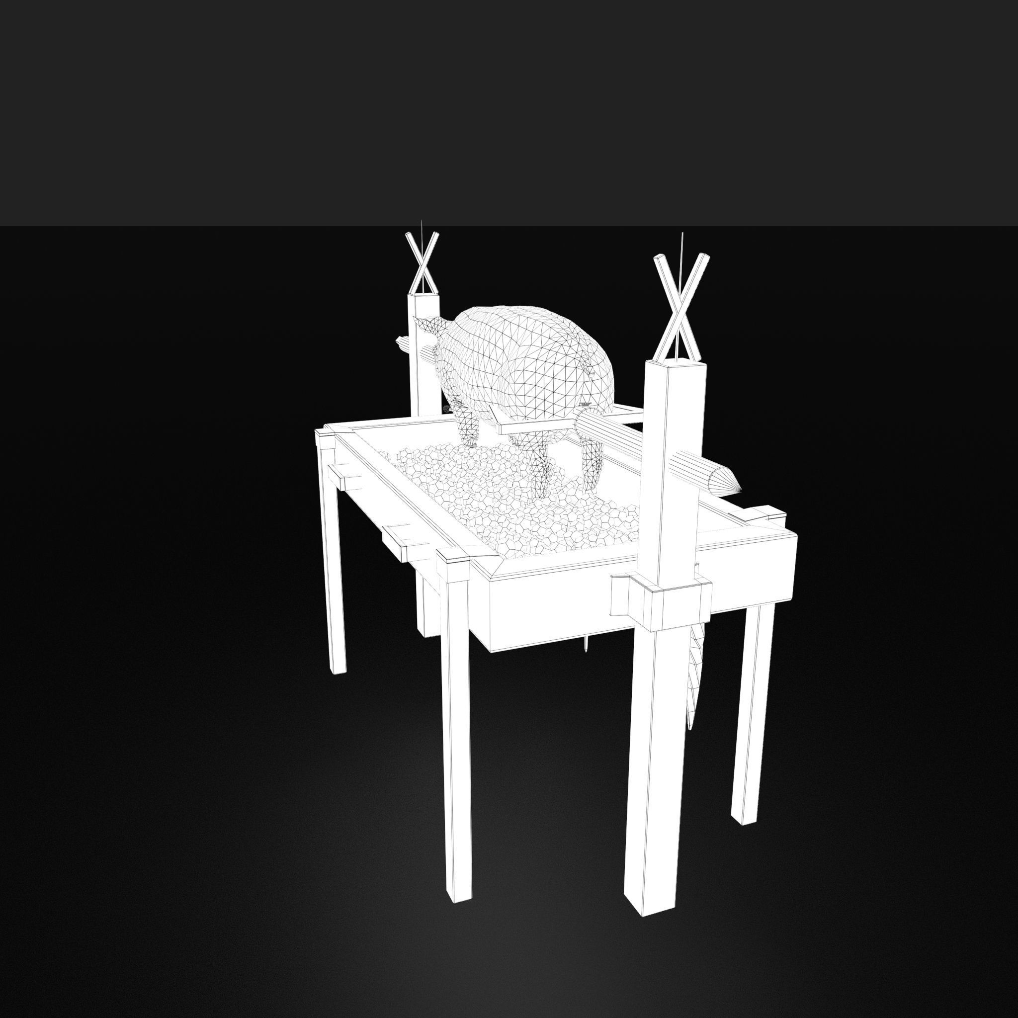 Fire Pit and Pig Roast  Low-poly 3D model_34