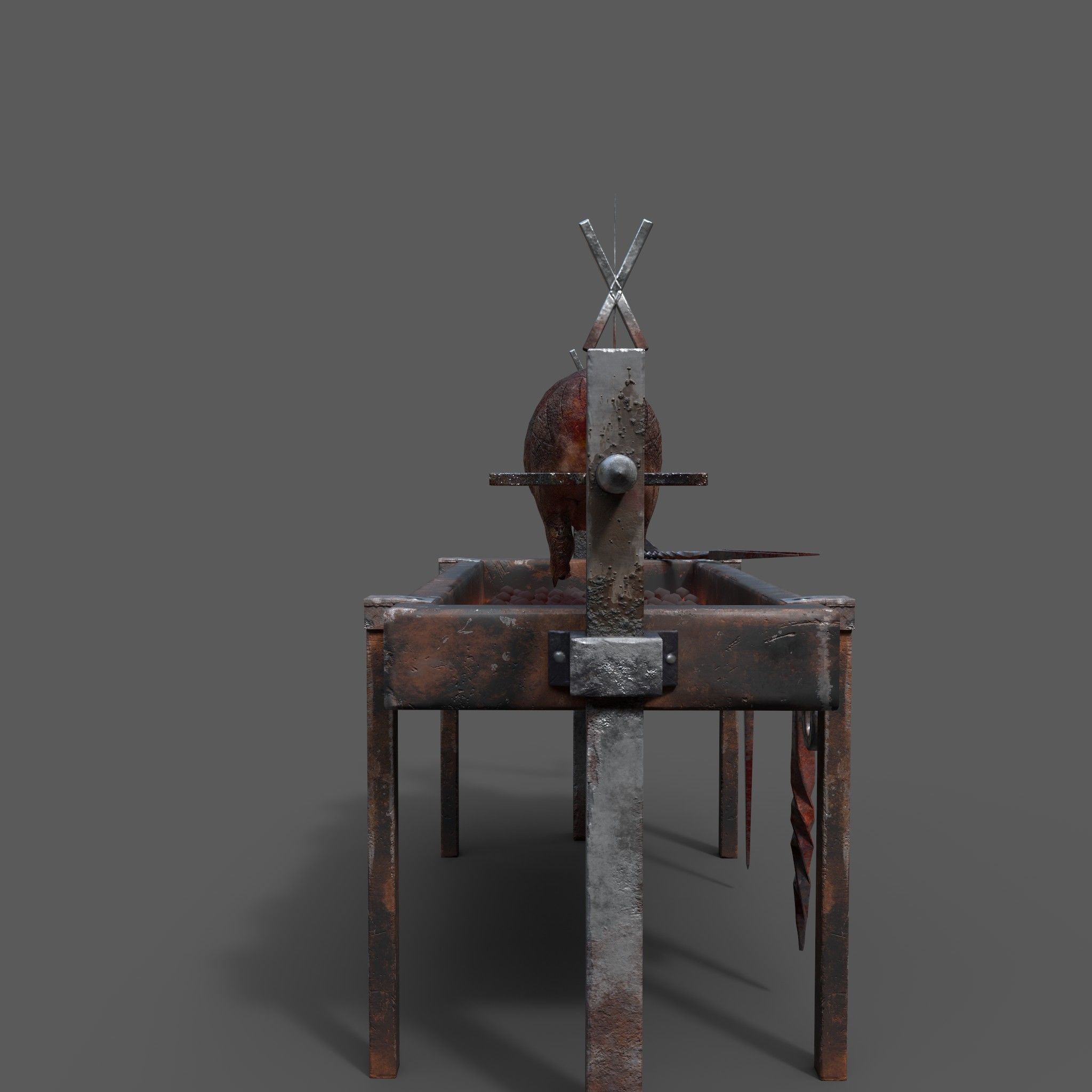 Fire Pit and Pig Roast  Low-poly 3D model_13