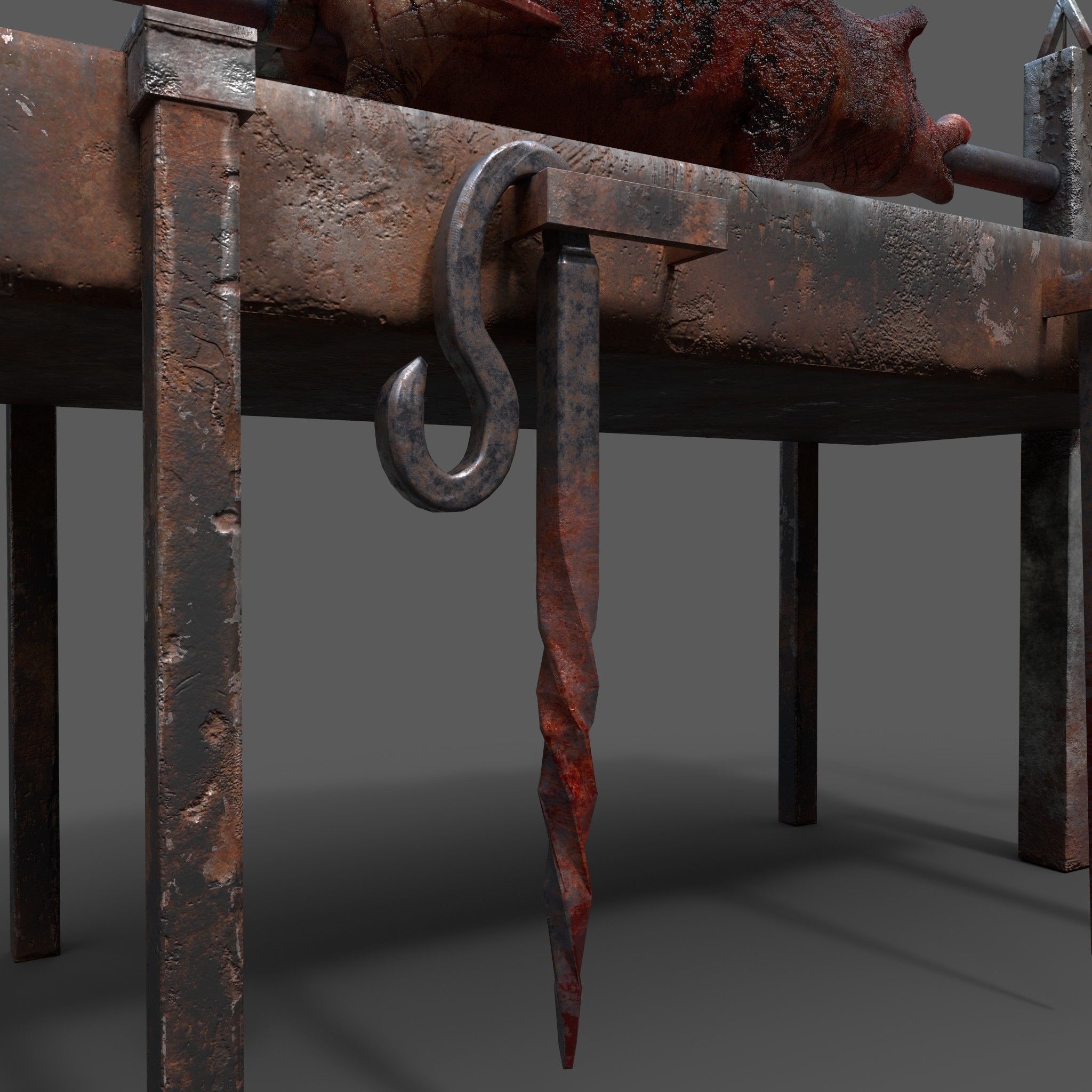 Fire Pit and Pig Roast  Low-poly 3D model_15