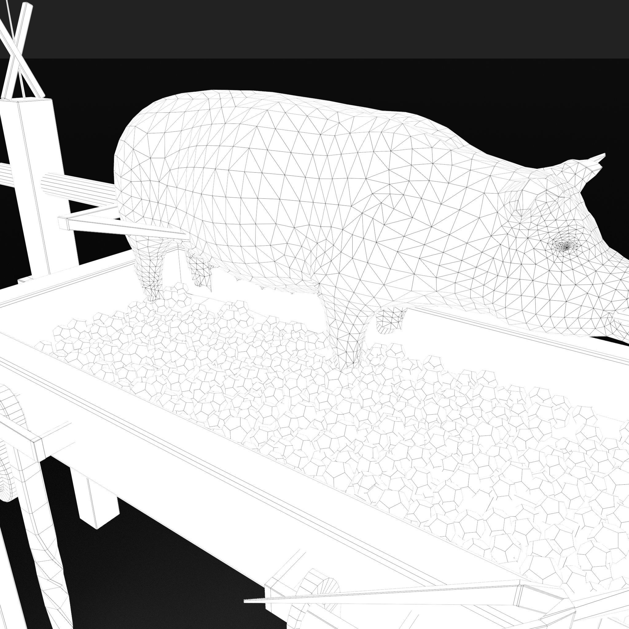 Fire Pit and Pig Roast  Low-poly 3D model_29