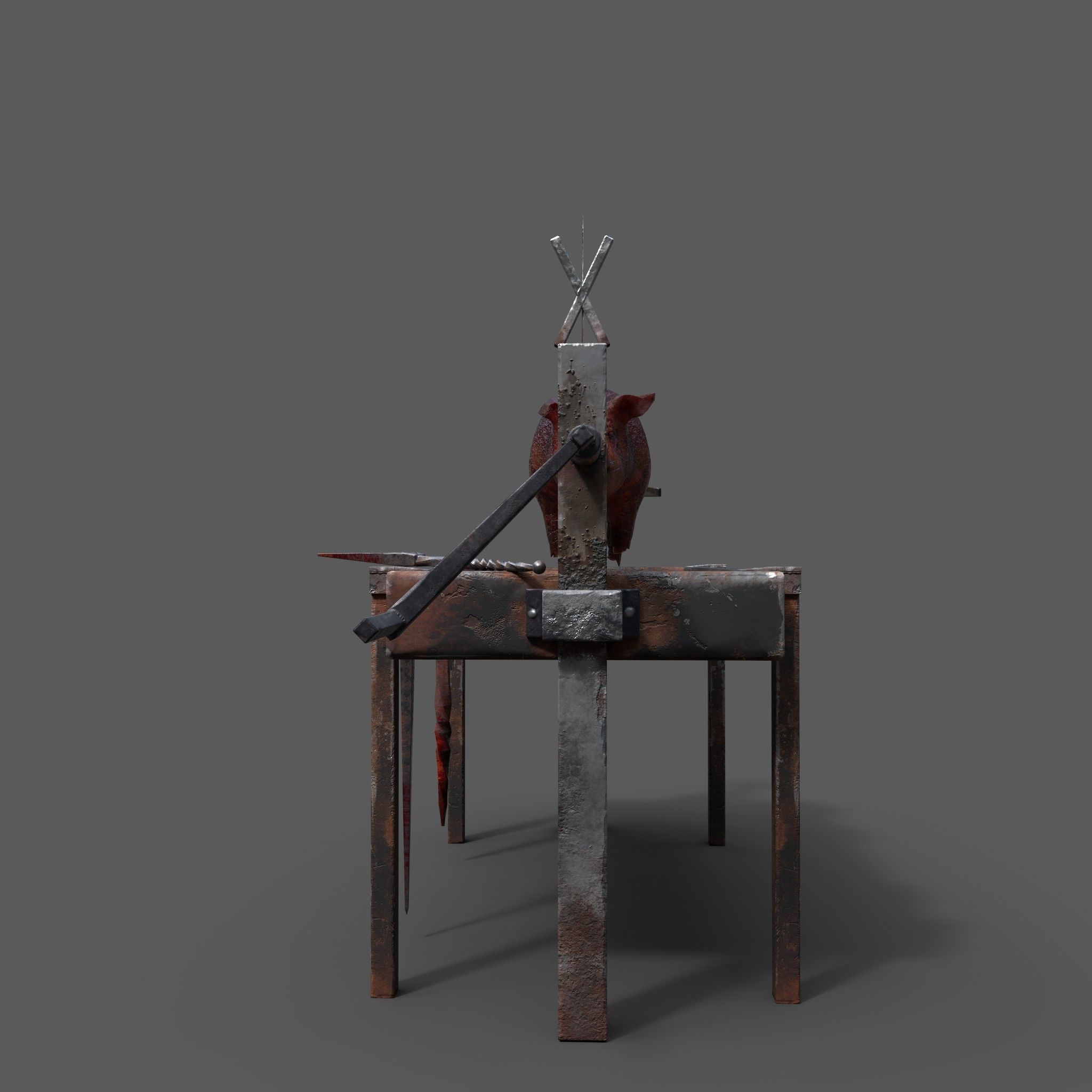 Fire Pit and Pig Roast  Low-poly 3D model_8