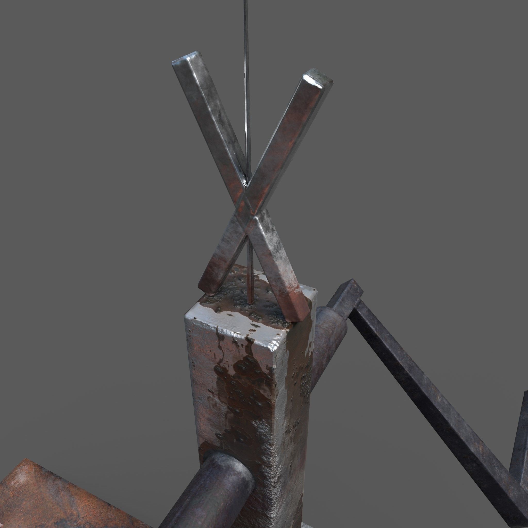 Fire Pit and Pig Roast  Low-poly 3D model_19