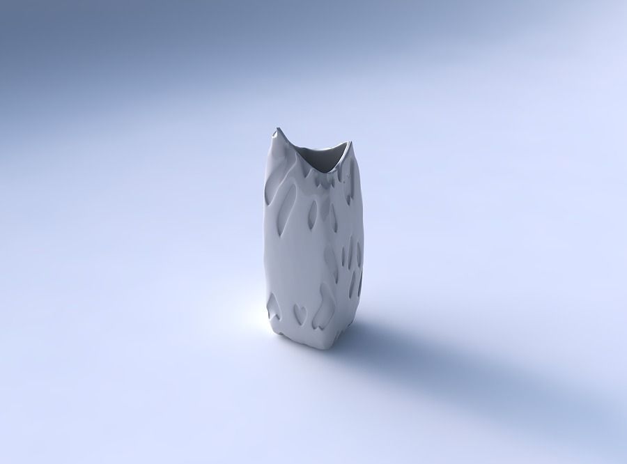 Vase double arc rectangle with cavities smooth 3D print model_3