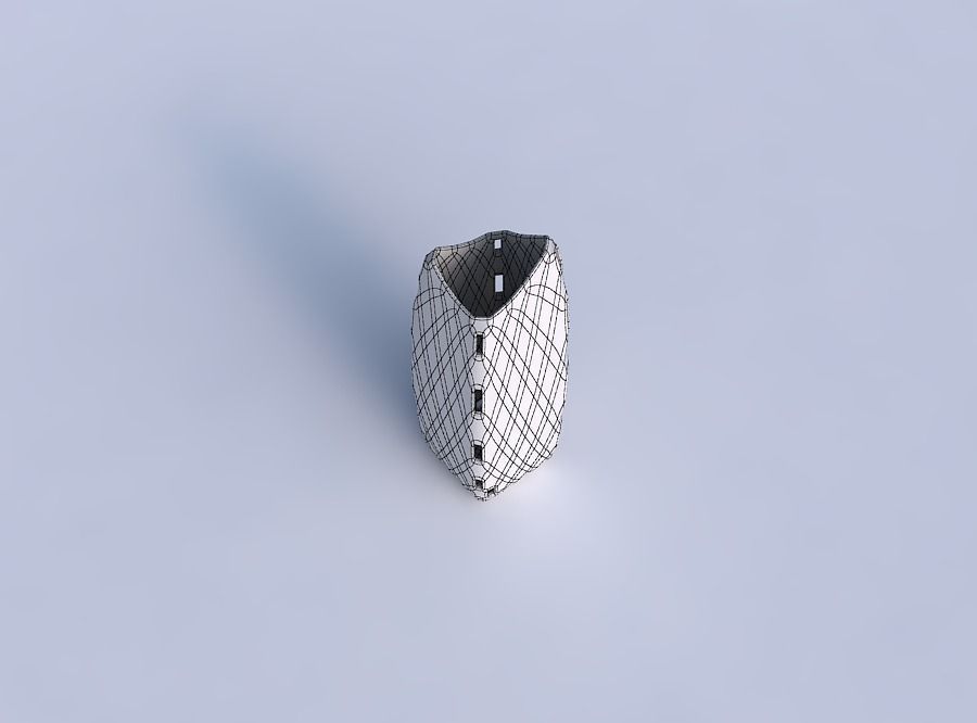 Vase double arc rectangle with checker grid lattice 3 3D print model_6