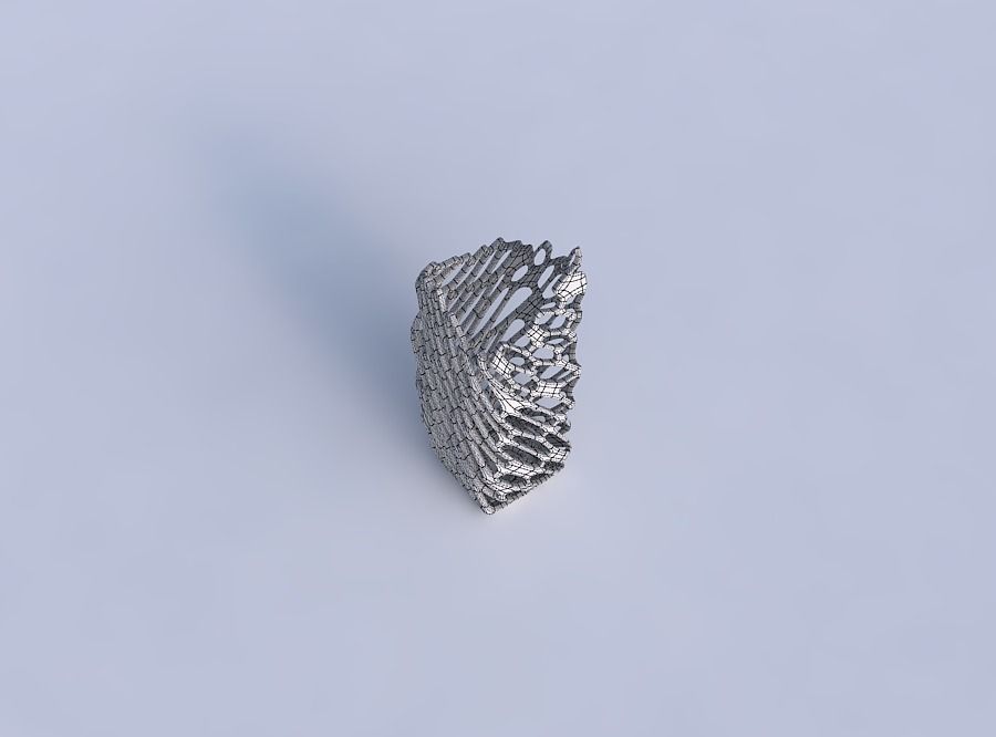 Vase double arc rectangle with cracked and twisted organic la... 3D print model_6