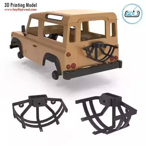 Land Rover Defender V2 3 Tire Holder  3D print model