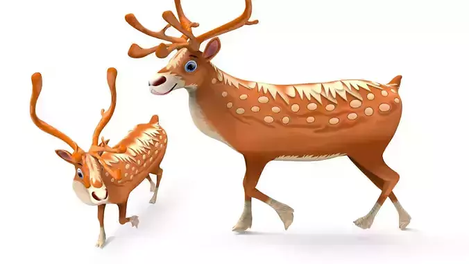 Cartoon reindeer Rigged 