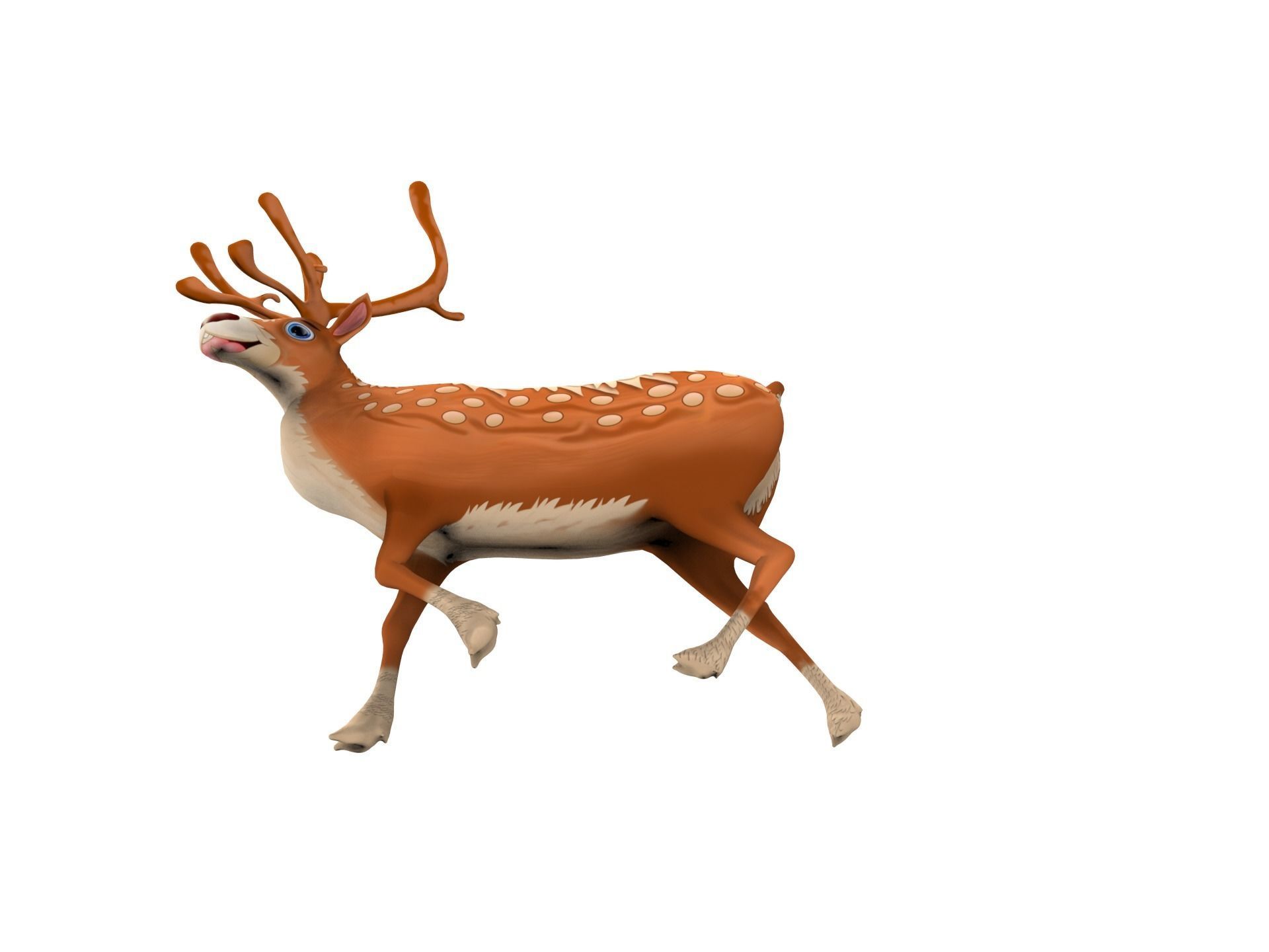 Cartoon Toon Reindeer Rigged and Animated  Low-poly 3D model_12