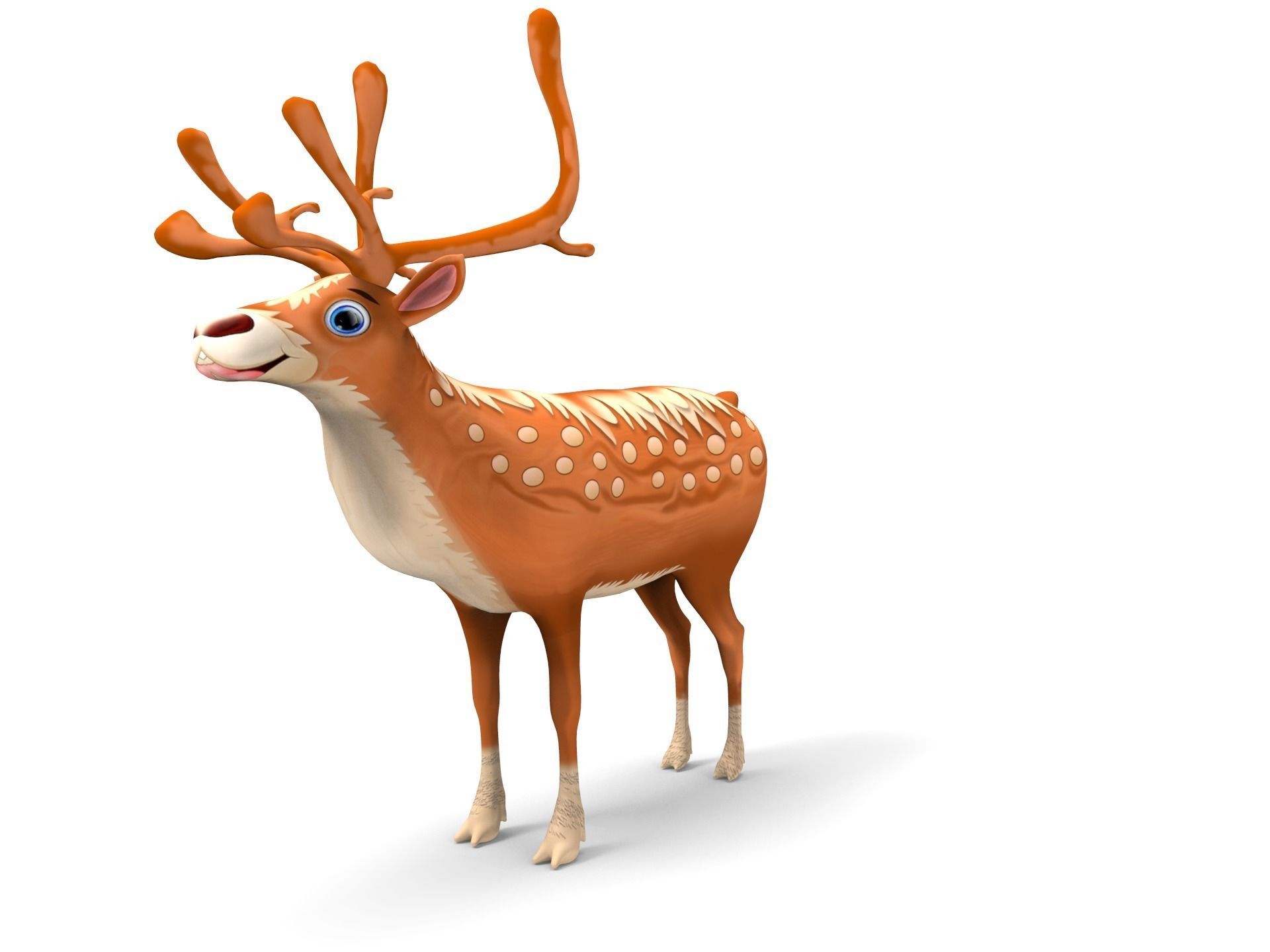 Cartoon Toon Reindeer Rigged and Animated  Low-poly 3D model_20