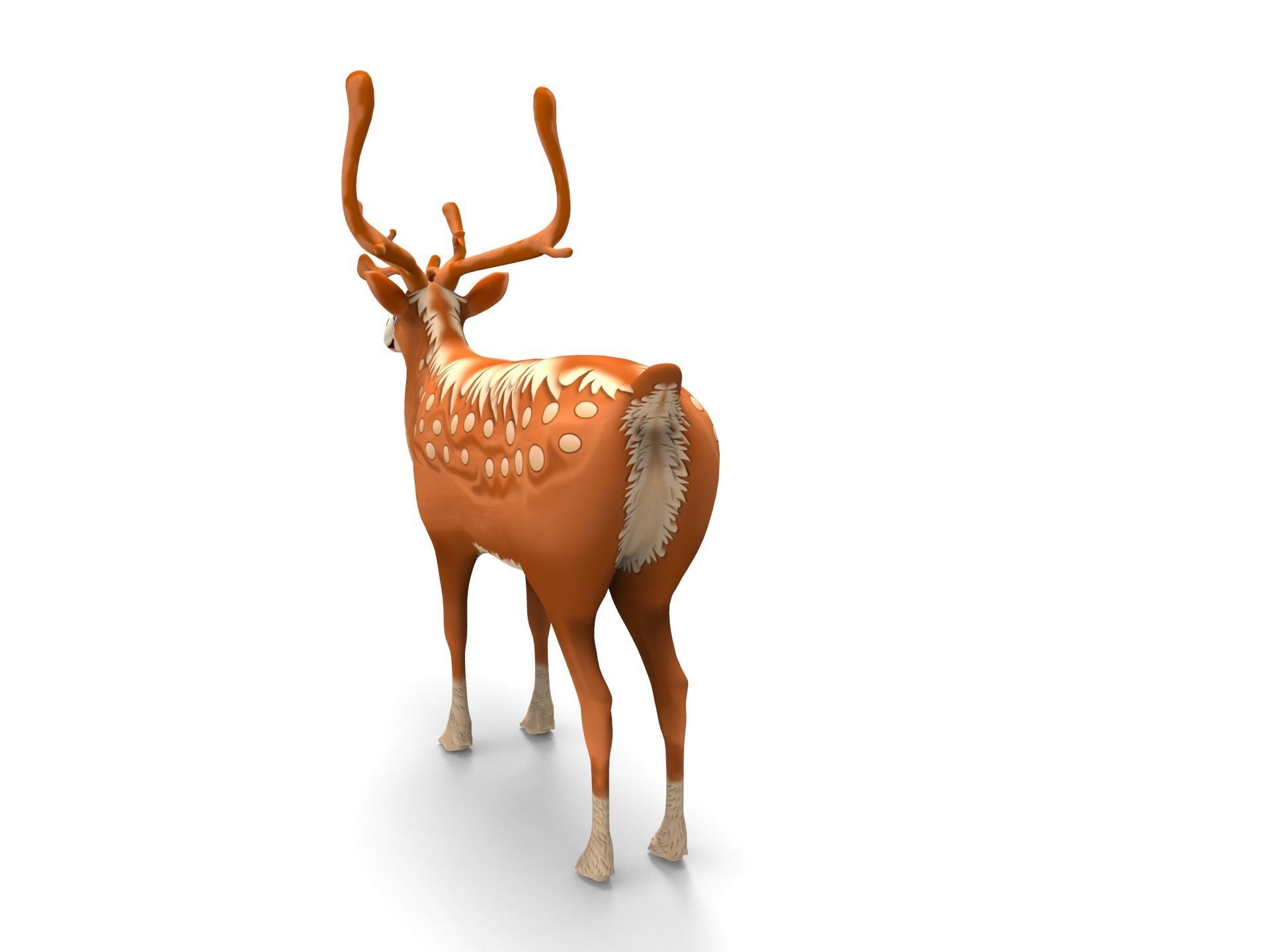Cartoon Toon Reindeer Rigged and Animated  Low-poly 3D model_16