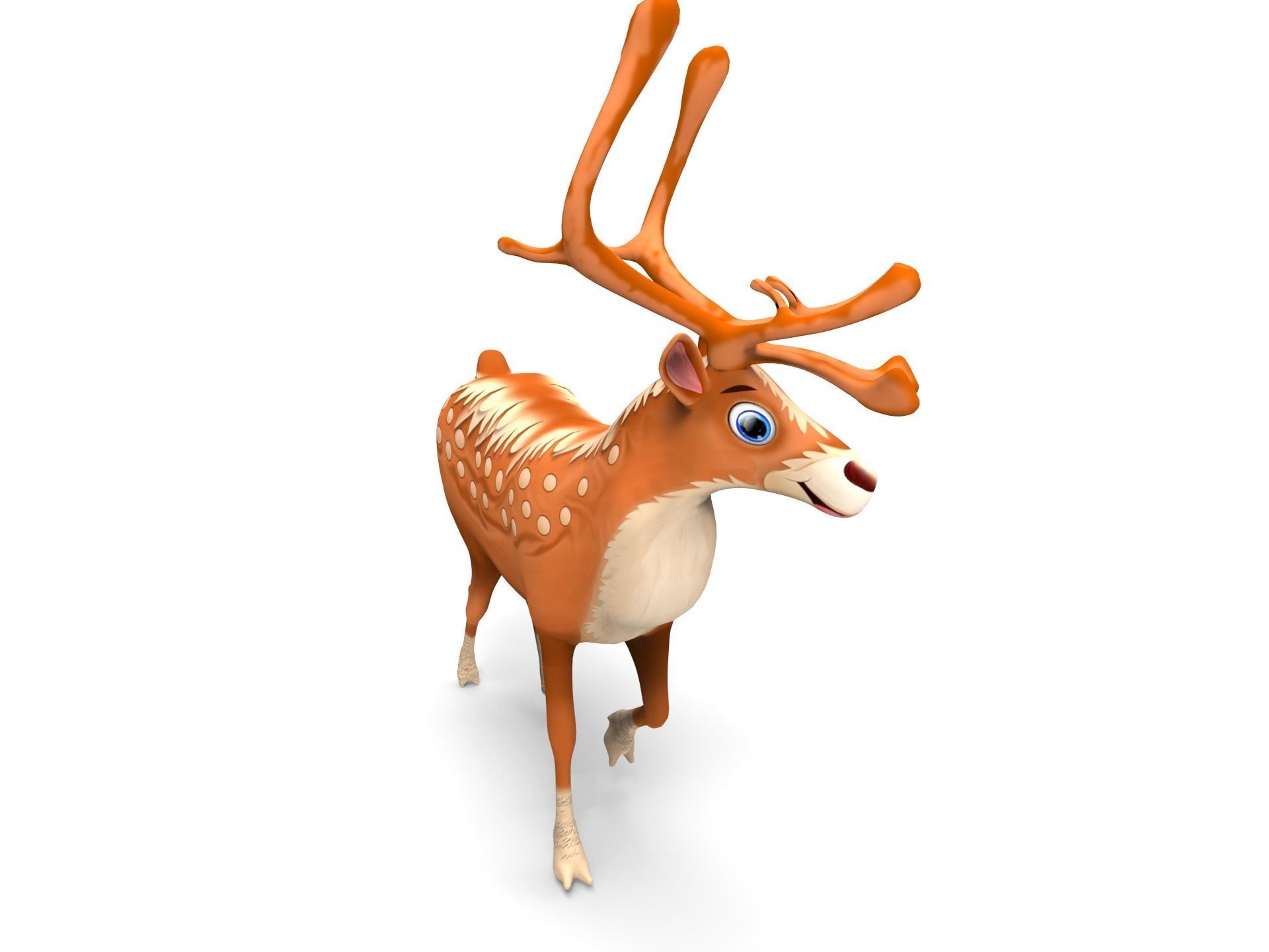Cartoon Toon Reindeer Rigged and Animated  Low-poly 3D model_4