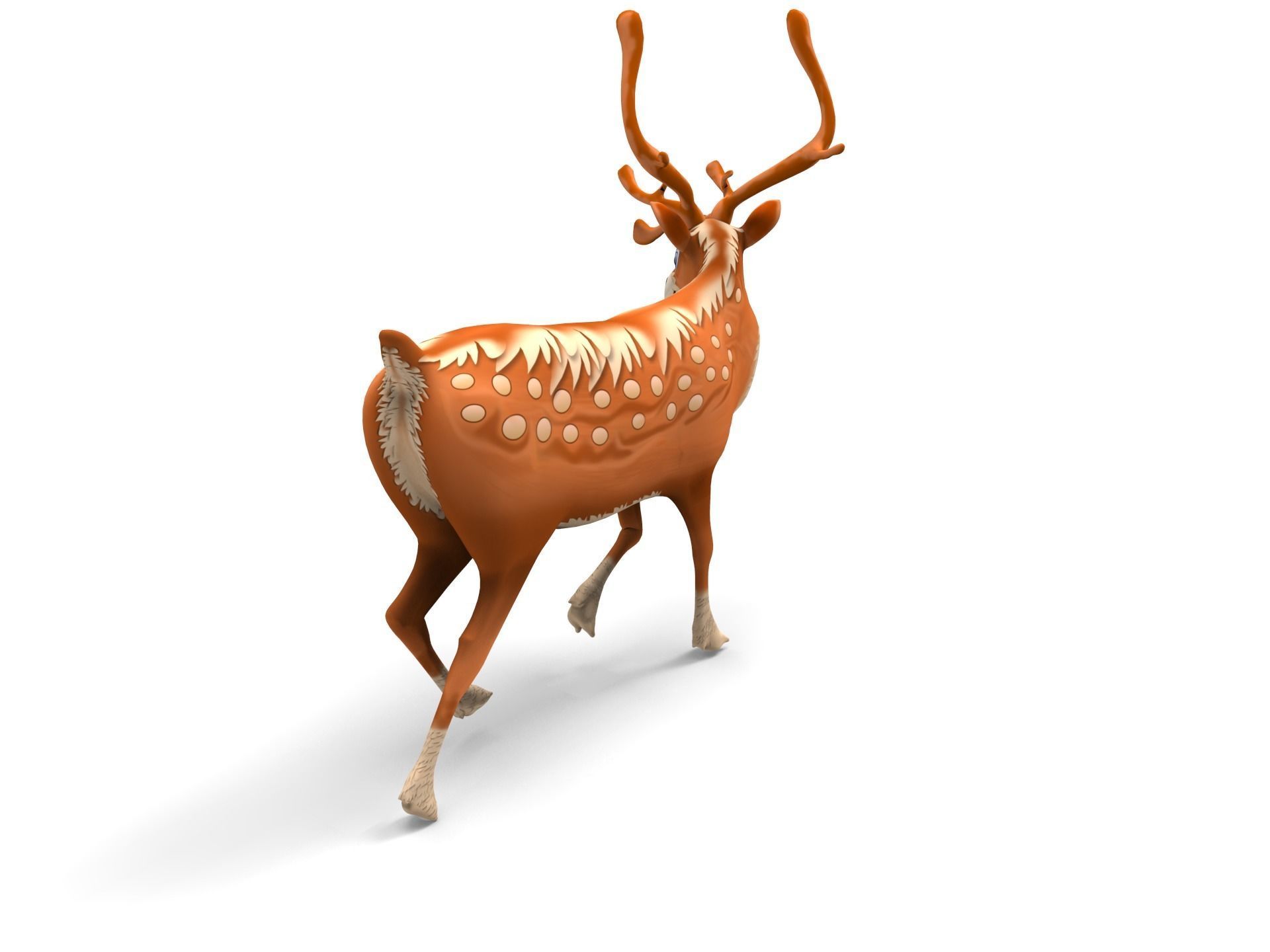 Cartoon Toon Reindeer Rigged and Animated  Low-poly 3D model_7