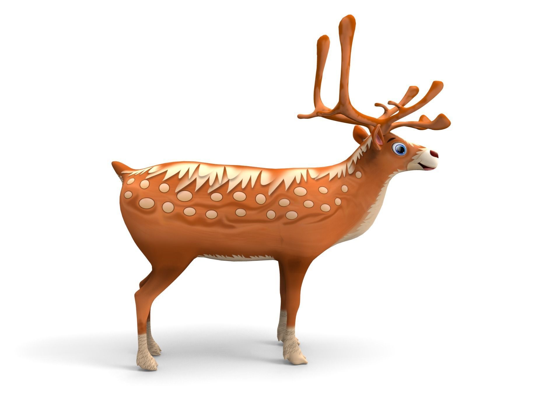 Cartoon Toon Reindeer Rigged and Animated  Low-poly 3D model_18