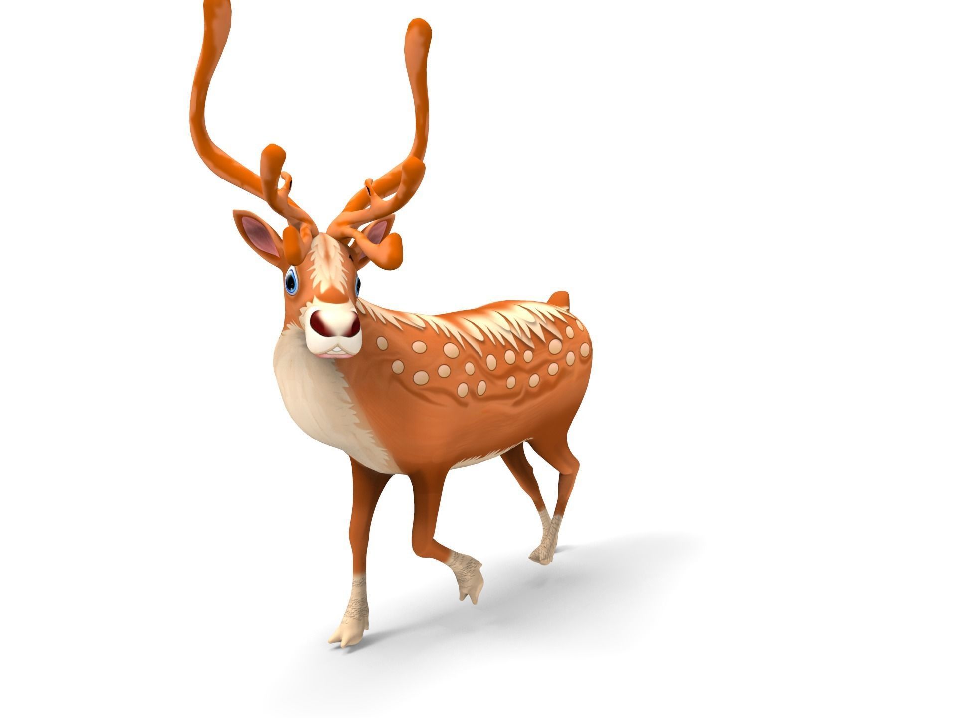 Cartoon Toon Reindeer Rigged and Animated  Low-poly 3D model_3