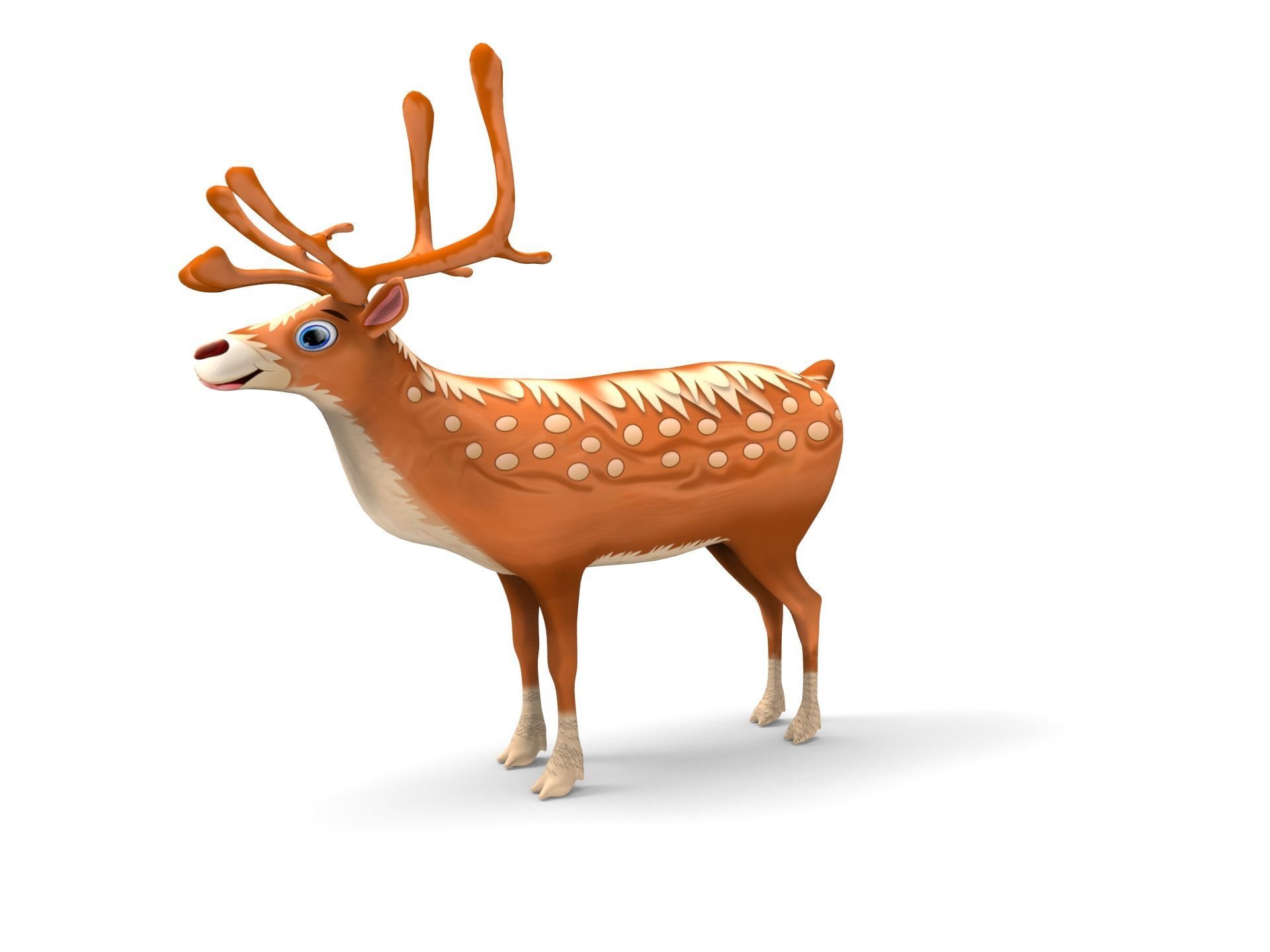 Cartoon Toon Reindeer Rigged and Animated  Low-poly 3D model_15