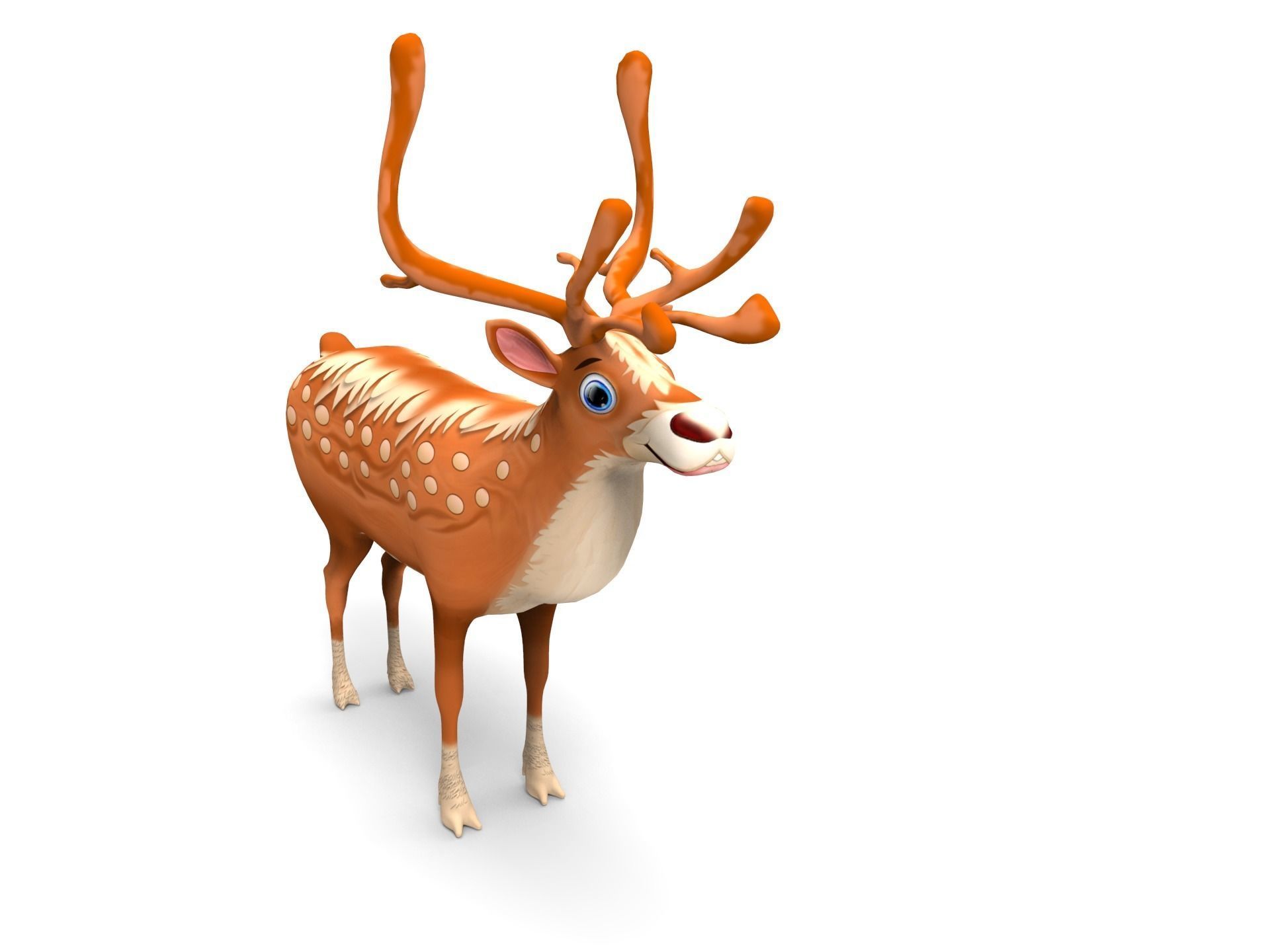 Cartoon Toon Reindeer Rigged and Animated  Low-poly 3D model_19