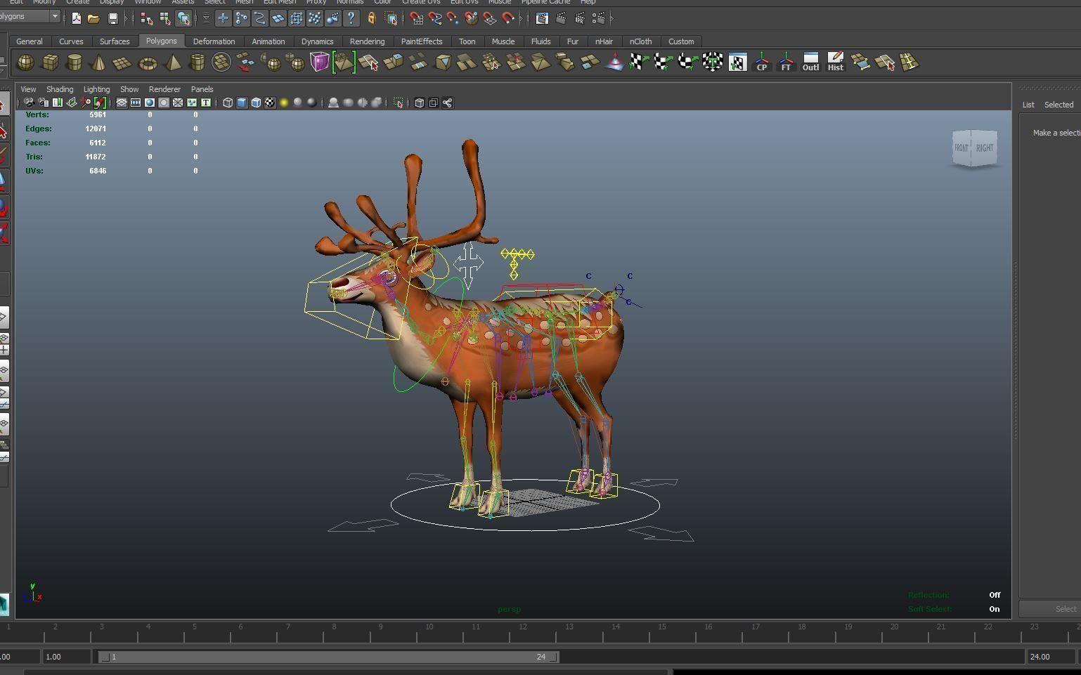 Cartoon Toon Reindeer Rigged and Animated  Low-poly 3D model_21