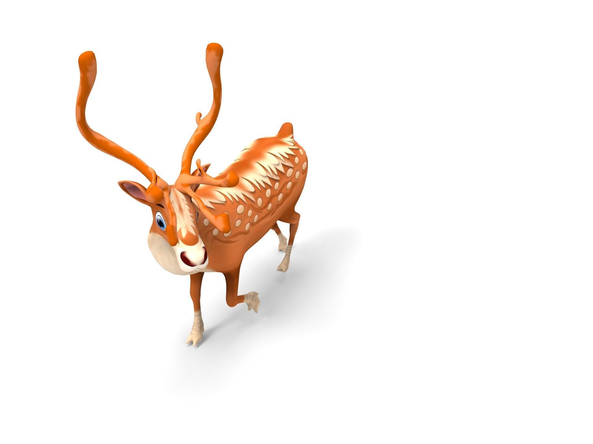 Cartoon Toon Reindeer Rigged and Animated  Low-poly 3D model_11