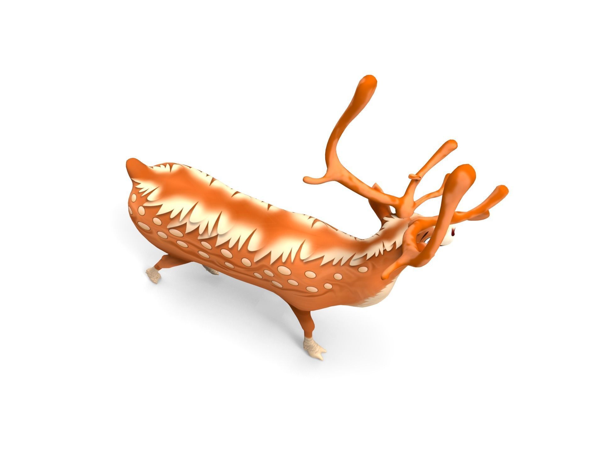 Cartoon Toon Reindeer Rigged and Animated  Low-poly 3D model_5