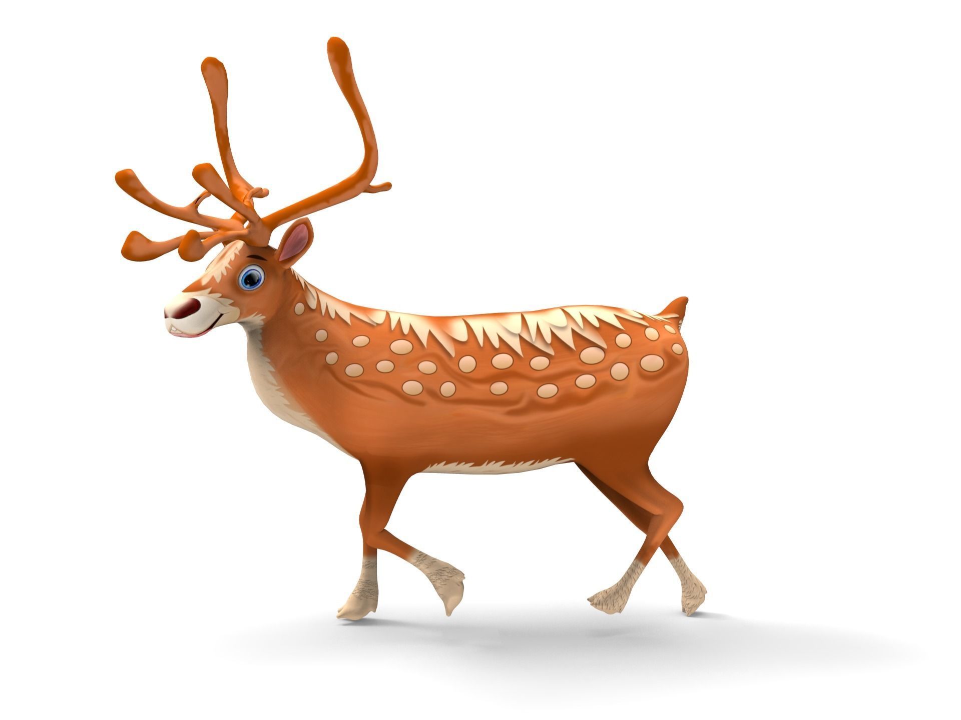 Cartoon Toon Reindeer Rigged and Animated  Low-poly 3D model_2