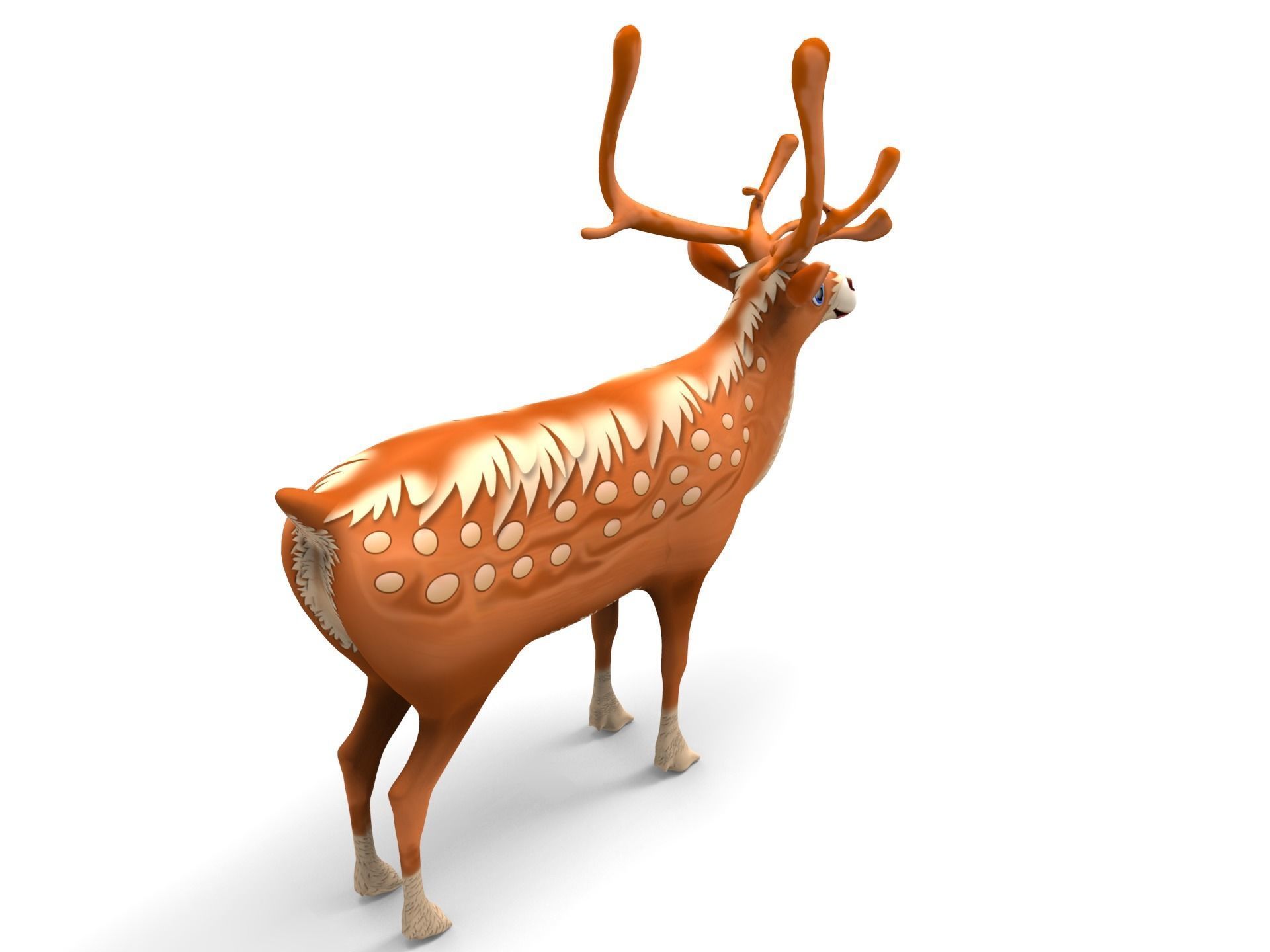 Cartoon Toon Reindeer Rigged and Animated  Low-poly 3D model_17