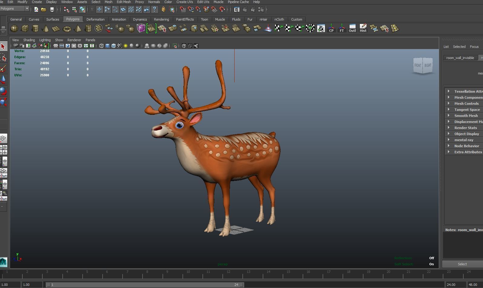 Cartoon Toon Reindeer Rigged and Animated  Low-poly 3D model_22