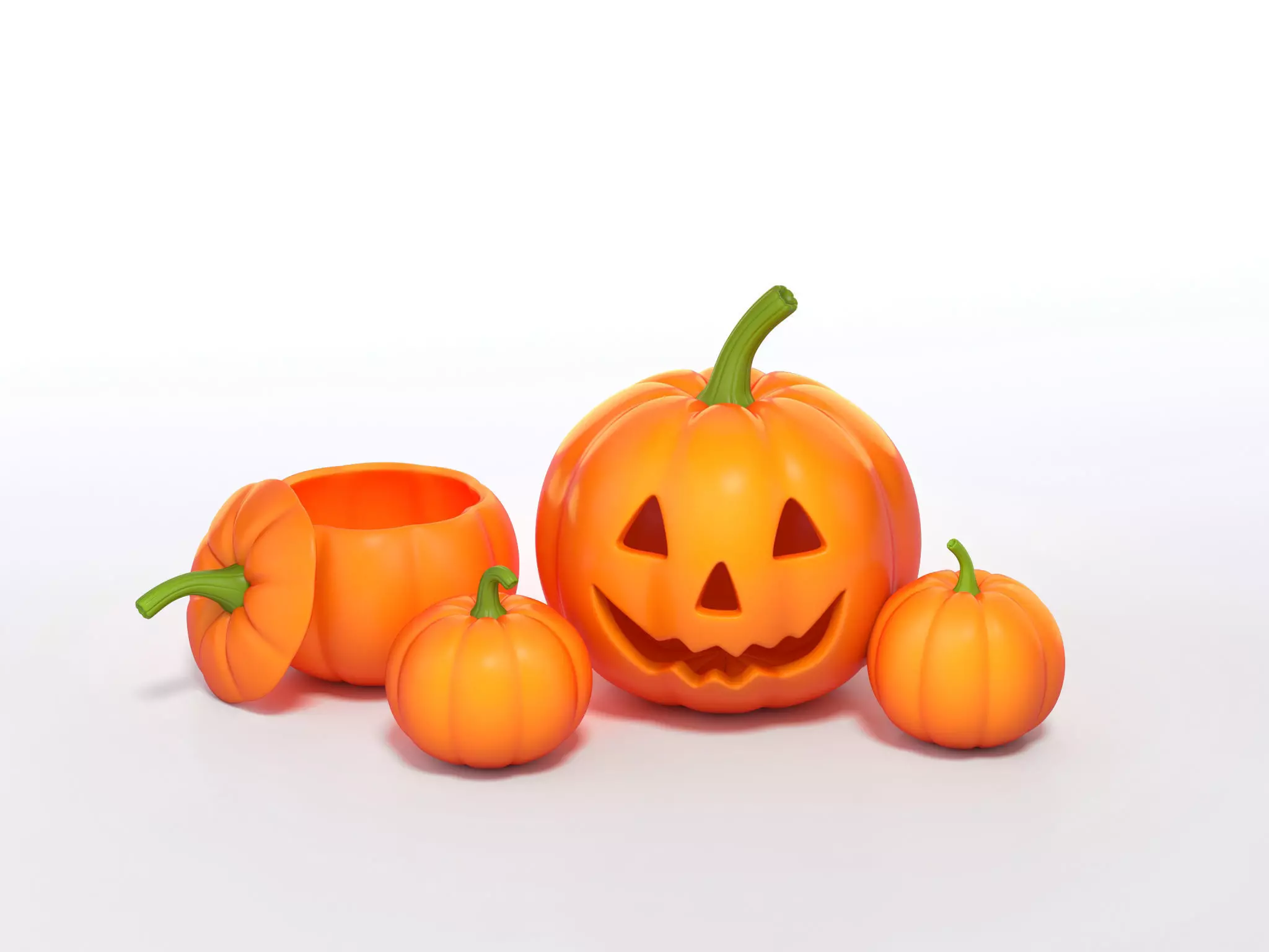 Jack o lantern or halloween pumpkin 3D Models minimal style 3D model