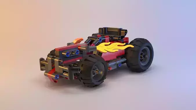 Lego Technic - Red Racer BASH - 42073 Low-poly 3D model