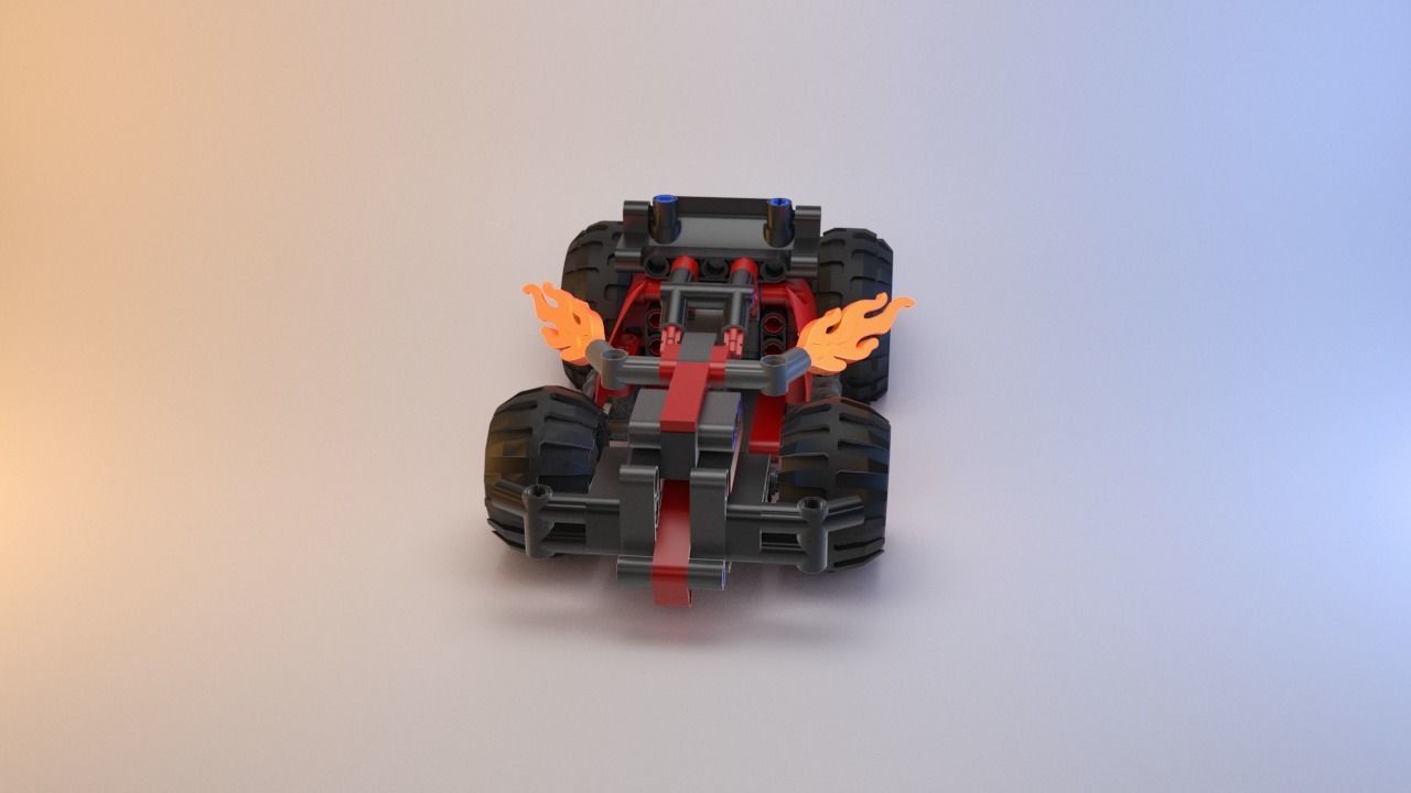 Lego Technic - Red Racer BASH - 42073 Low-poly 3D model_8
