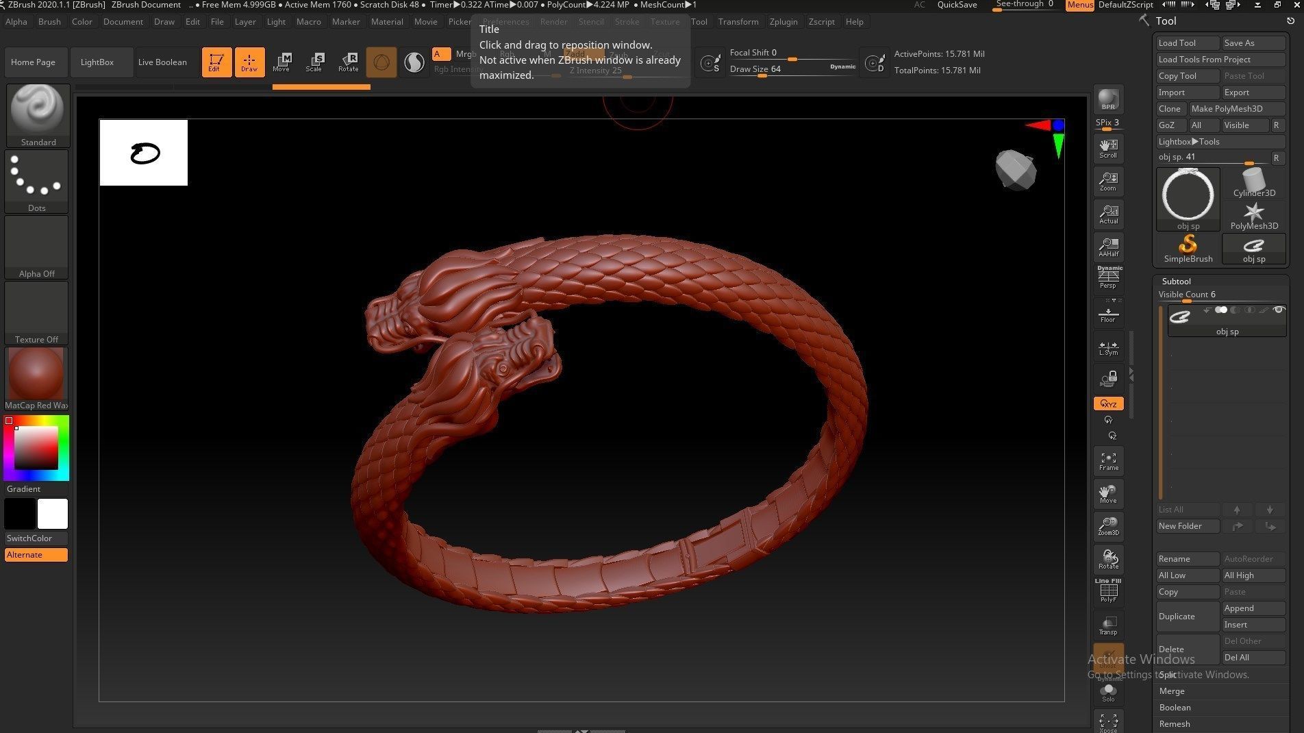 Dragon Gothic Jewelry  Bracelet  3D Model STL File - DGJB1 3D print model_42