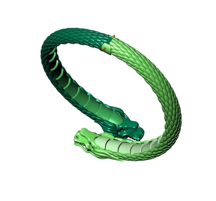 Dragon Gothic Jewelry  Bracelet  3D Model STL File - DGJB1 3D print model_17