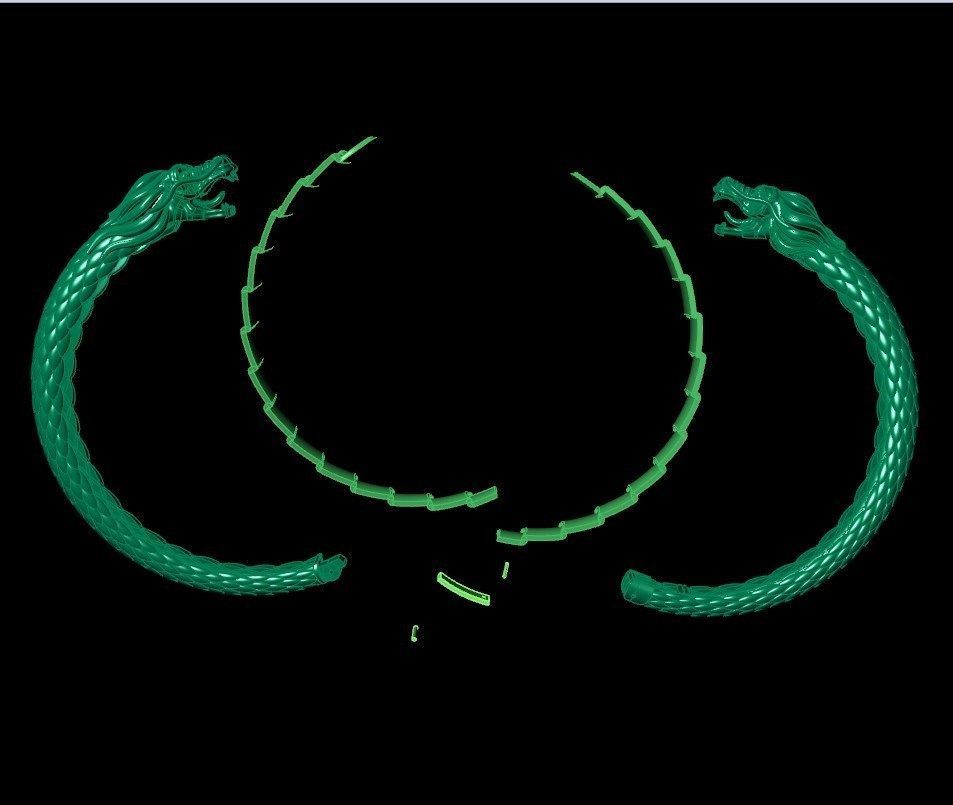 Dragon Gothic Jewelry  Bracelet  3D Model STL File - DGJB1 3D print model_11