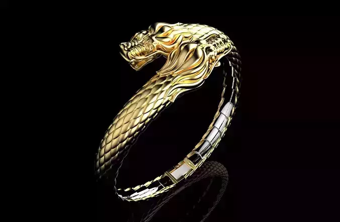 Dragon Gothic Jewelry  Bracelet  3D Model STL File - DGJB1