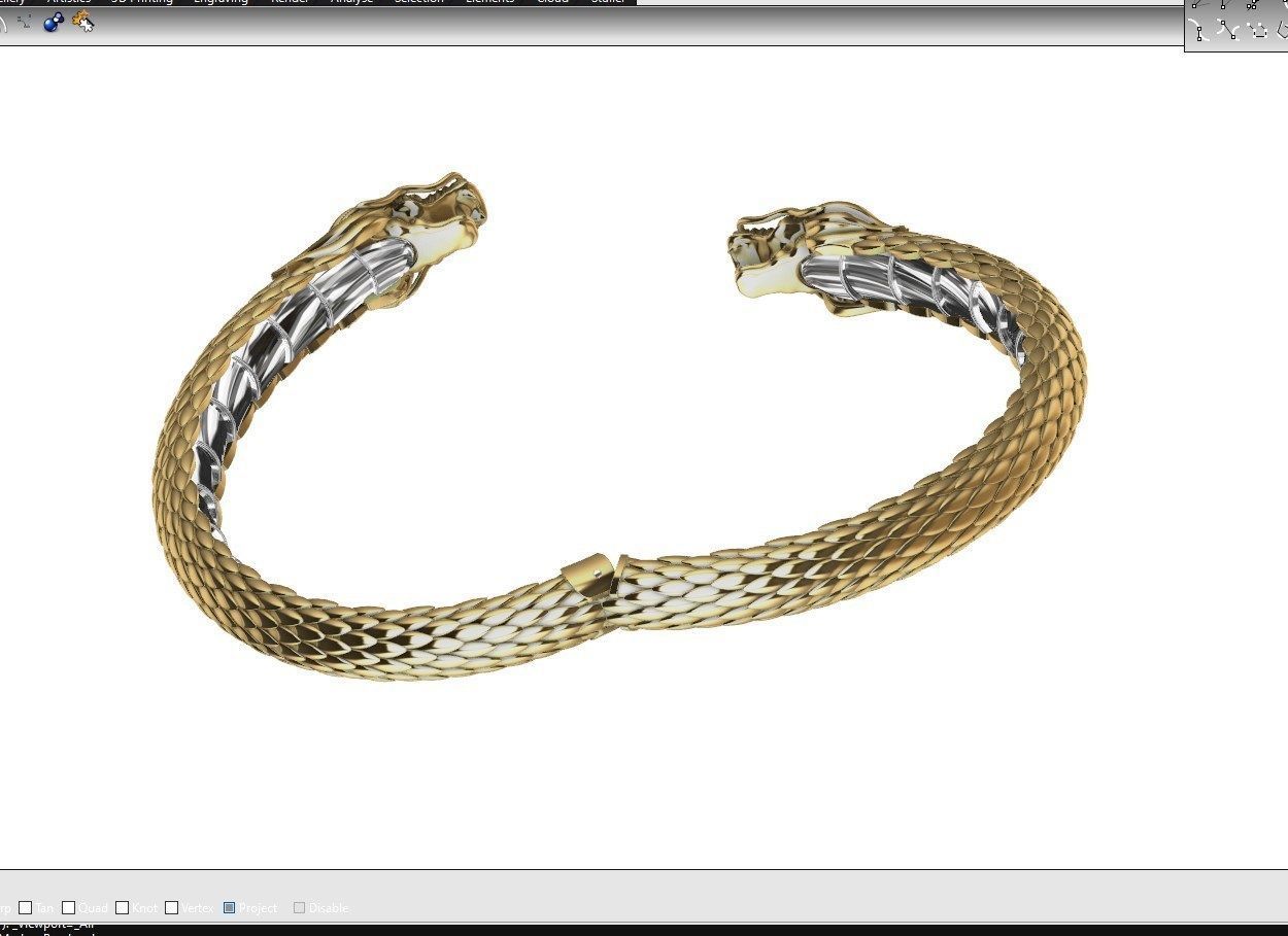 Dragon Gothic Jewelry  Bracelet  3D Model STL File - DGJB1 3D print model_33