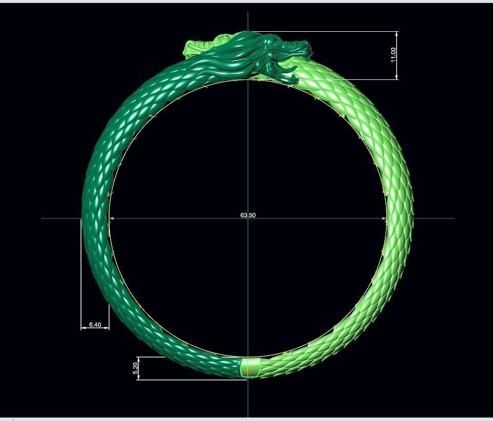 Dragon Gothic Jewelry  Bracelet  3D Model STL File - DGJB1 3D print model_25