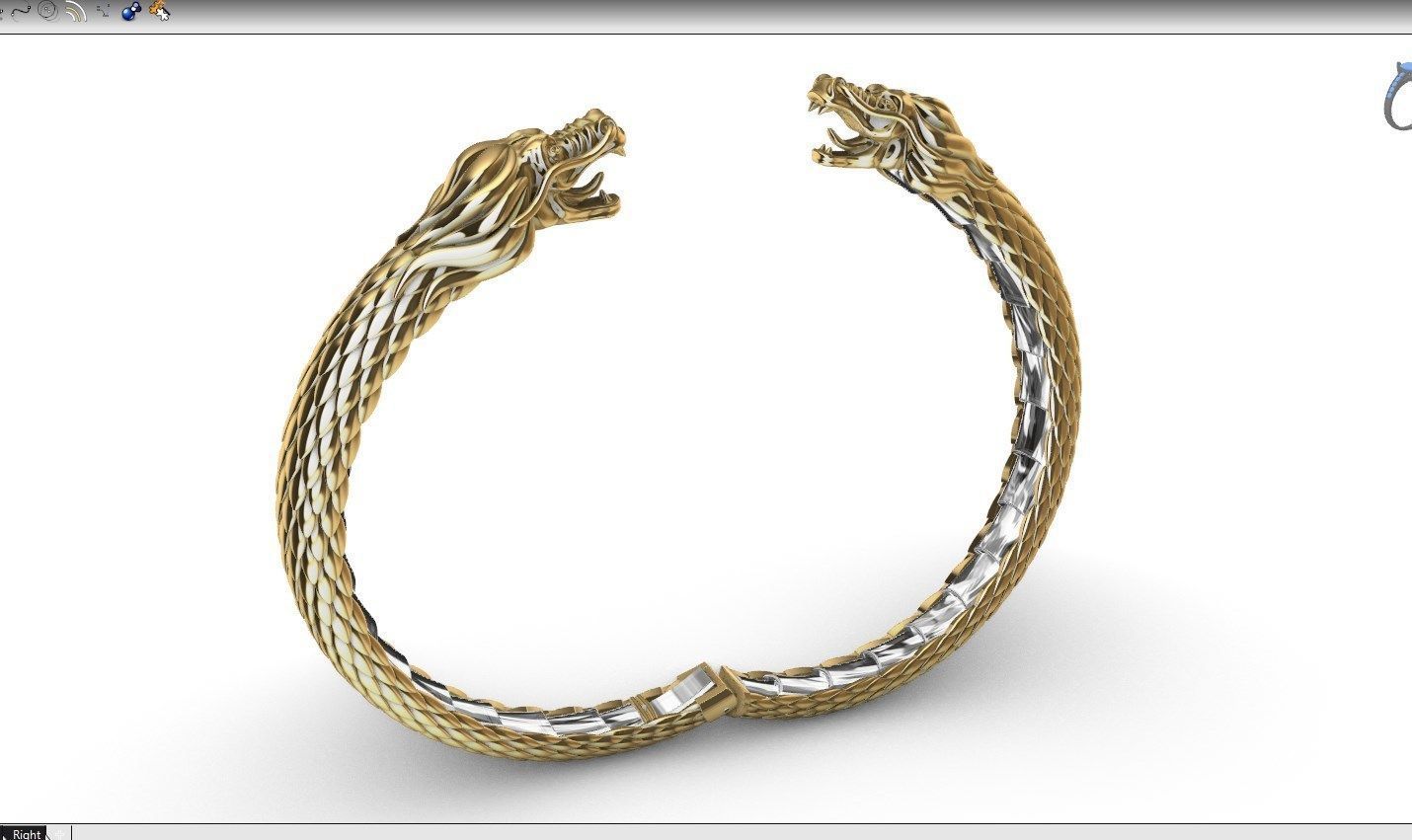 Dragon Gothic Jewelry  Bracelet  3D Model STL File - DGJB1 3D print model_28