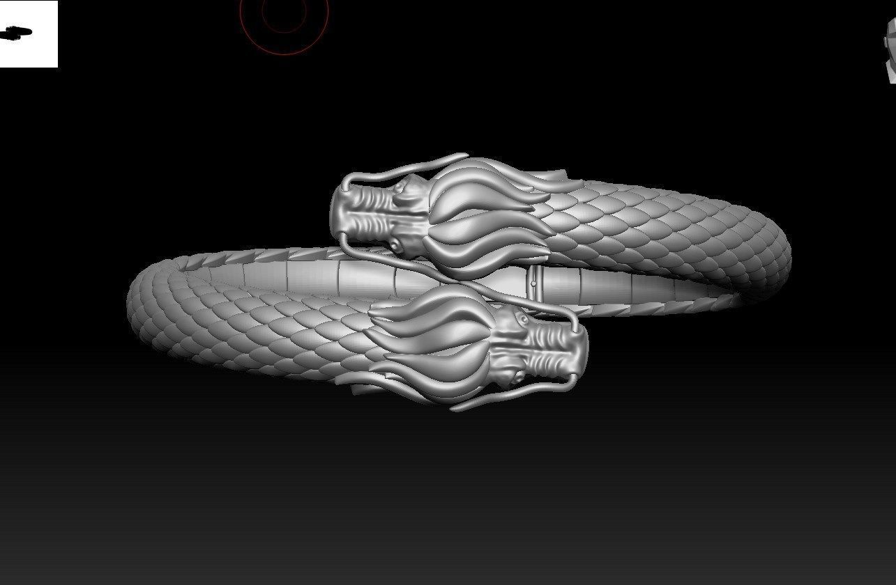 Dragon Gothic Jewelry  Bracelet  3D Model STL File - DGJB1 3D print model_18
