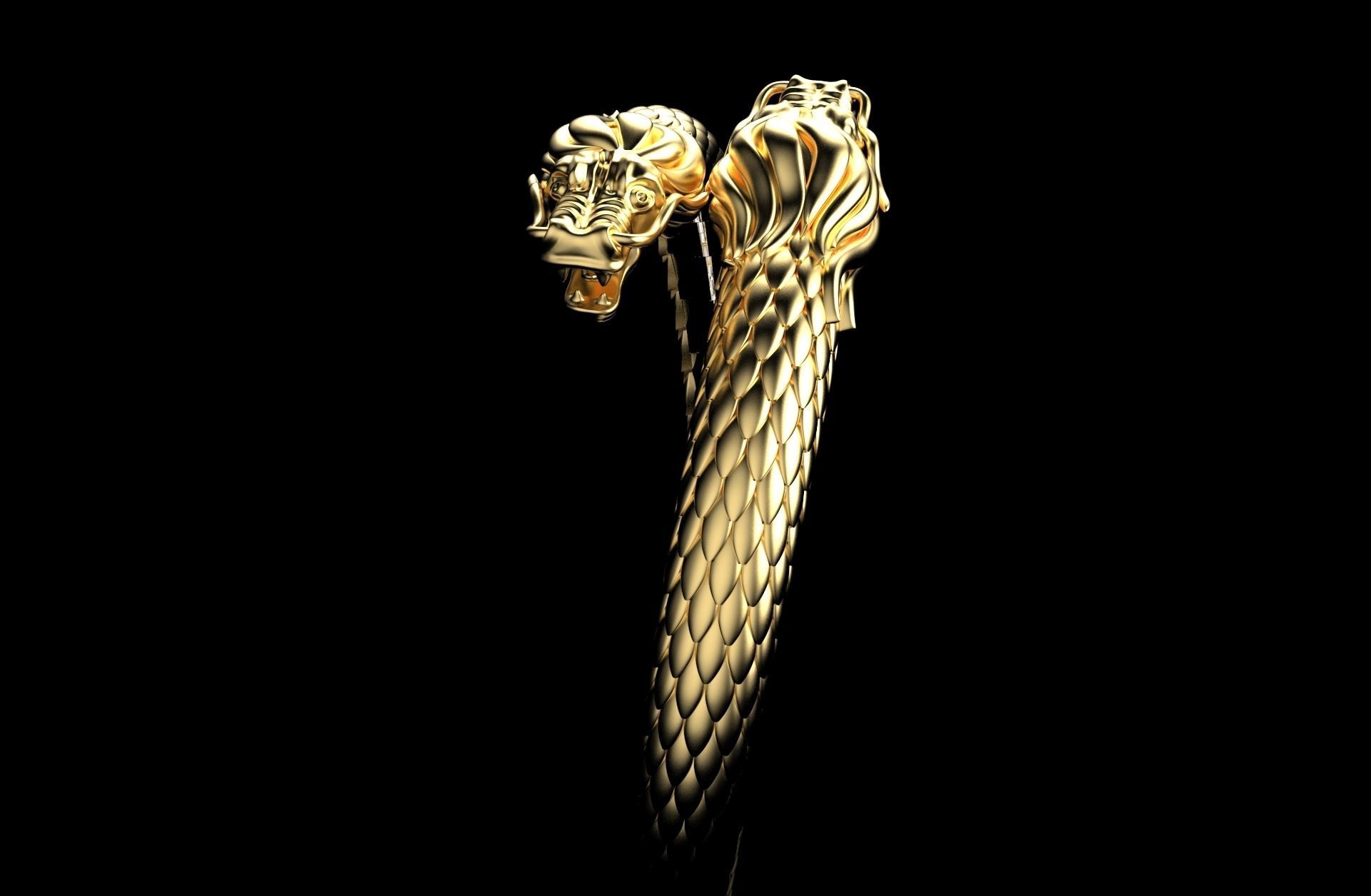 Dragon Gothic Jewelry  Bracelet  3D Model STL File - DGJB1 3D print model_3