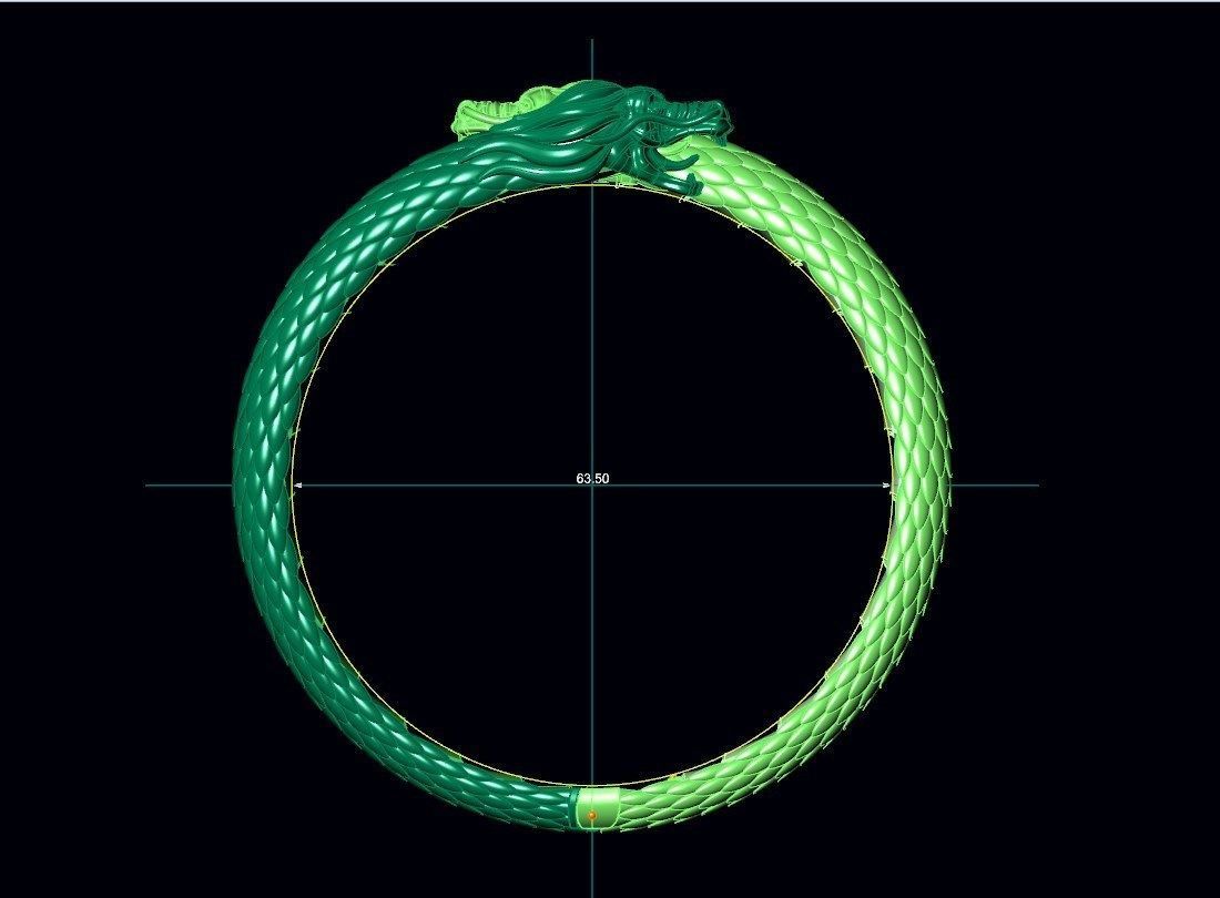 Dragon Gothic Jewelry  Bracelet  3D Model STL File - DGJB1 3D print model_24