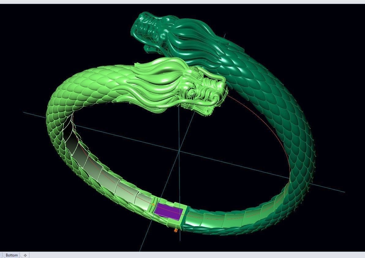 Dragon Gothic Jewelry  Bracelet  3D Model STL File - DGJB1 3D print model_27